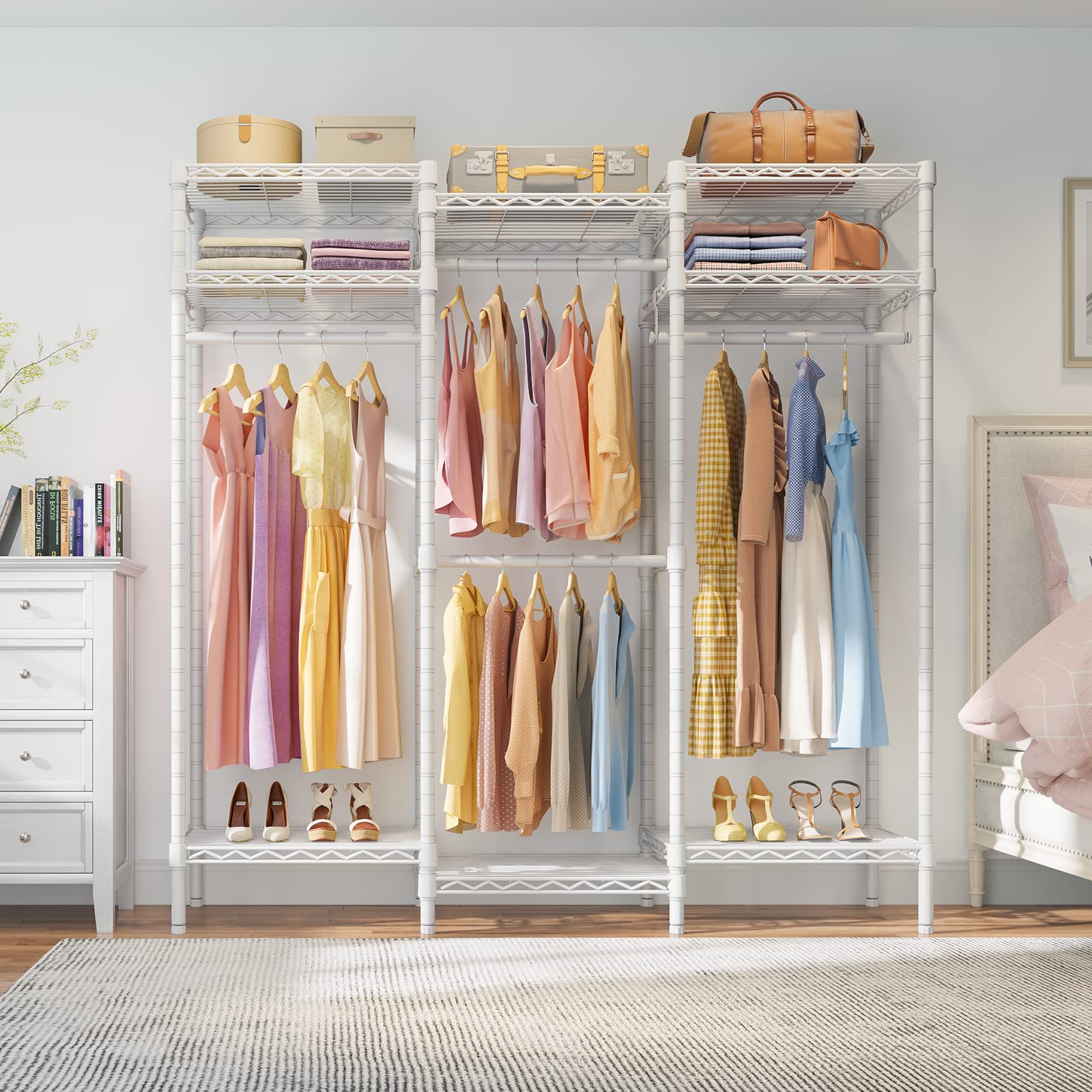 Vipek V5I Garment Rack Bedroom Armoires Freestanding Closet Organizer, Portable Wardrobe Closet Heavy Duty Clothing Rack With 8