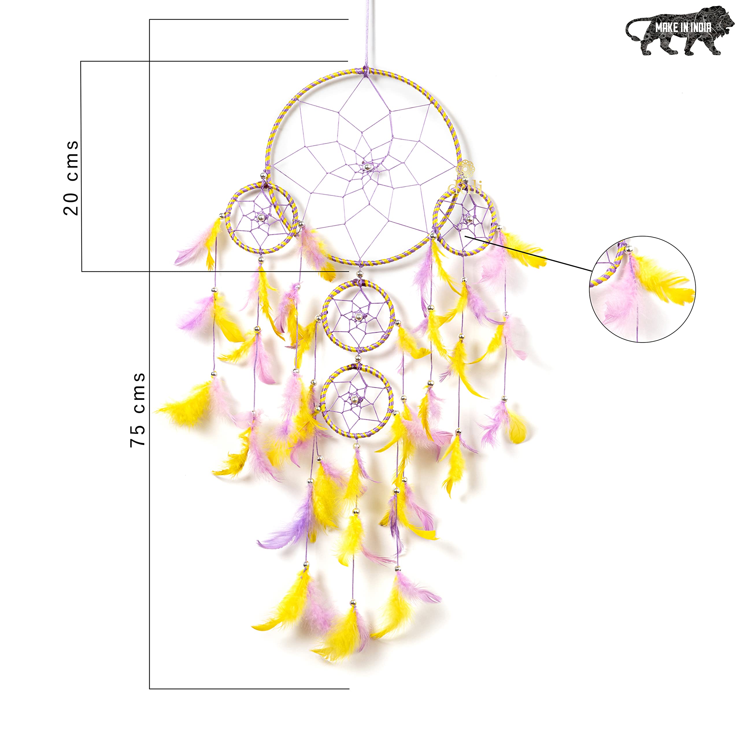 DULI Dream Catcher Wall Hanging for Bedrooms, Living Room, Home Decor Wall Hanging Design, Garden, Restaurants, Cafe, & Party, D