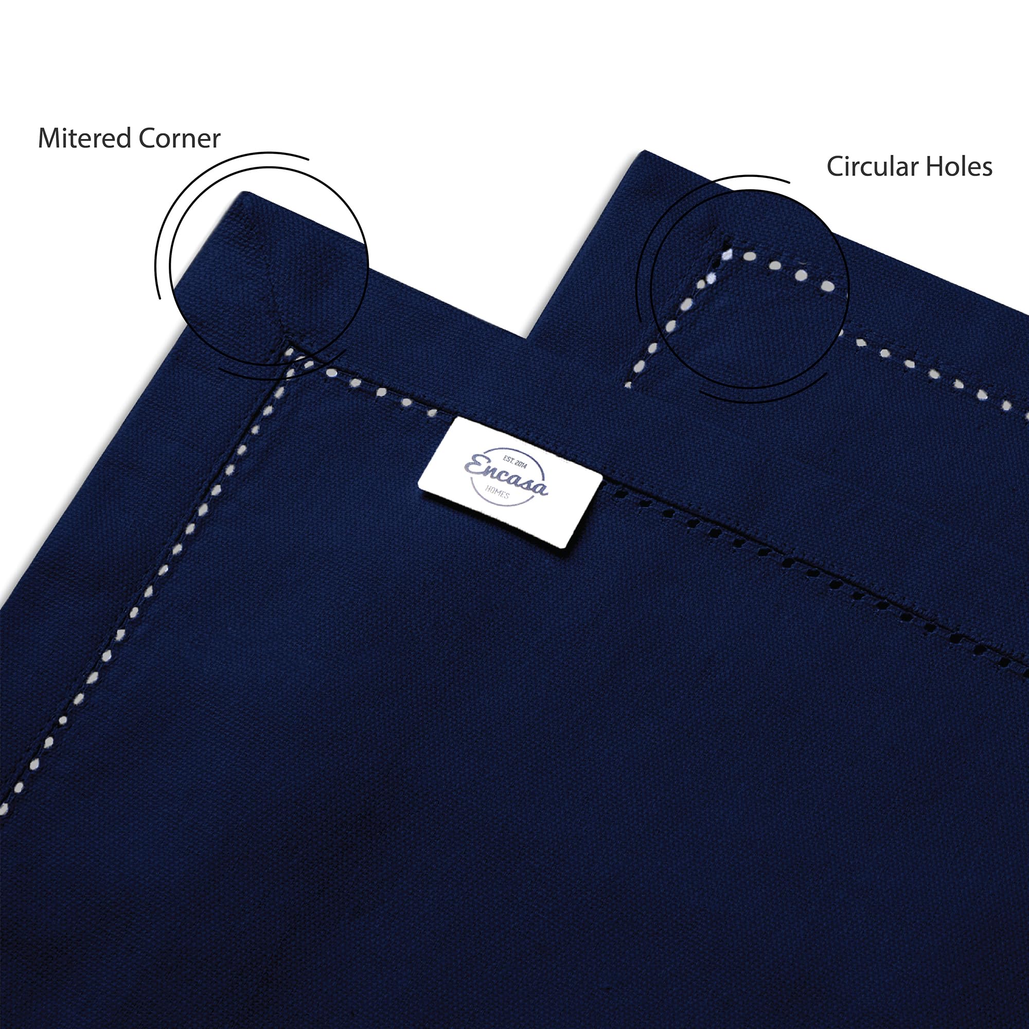 Encasa Xo Cloth Napkins Set Of 4 | Pure Cotton Hemstitched Design | Scotch Blue | Square 17''X17'' | Dining Table Napkins - Mach
