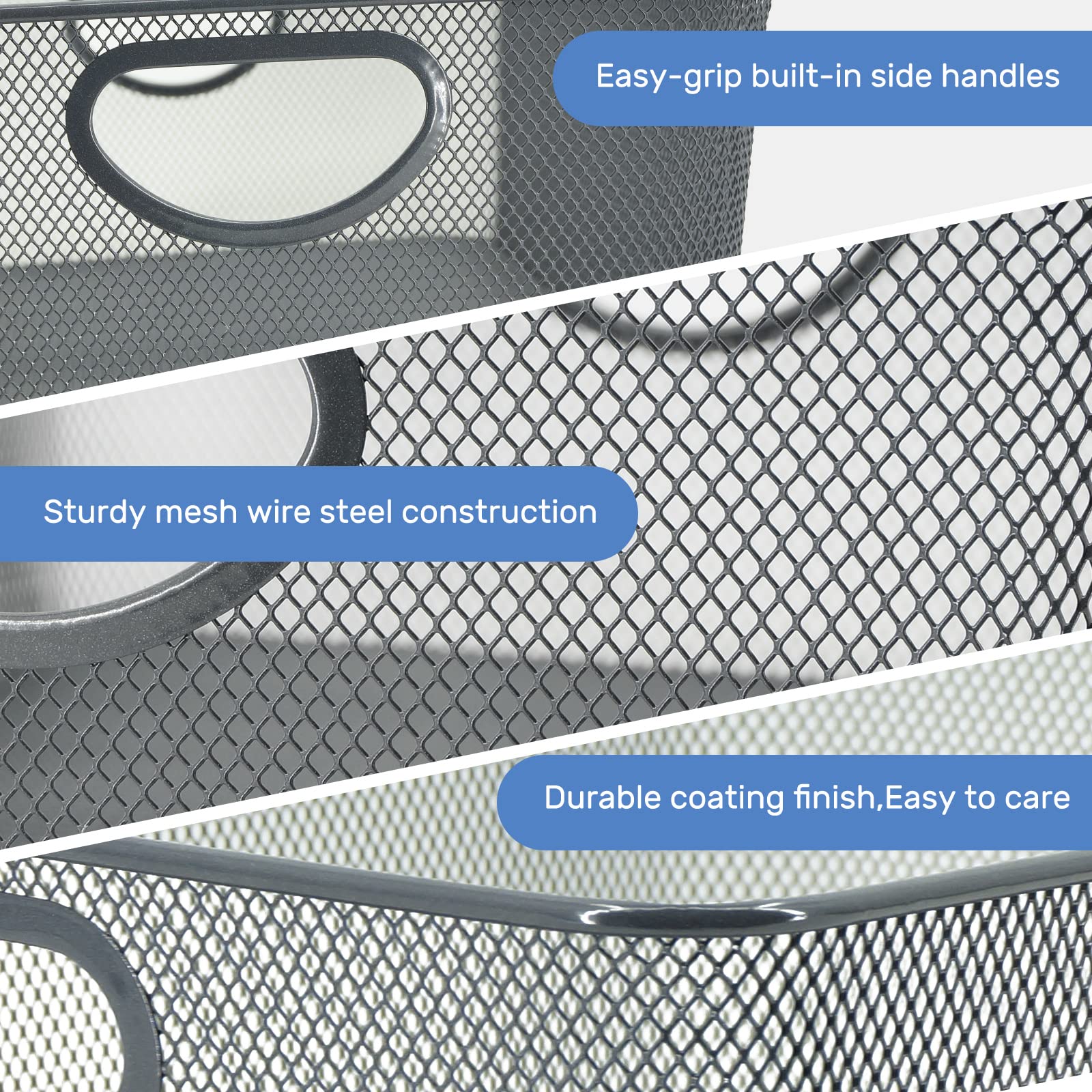Wire Baskets For Organizing Neudeco Pantry Baskets 6 Pack Wire Storage Baskets Metal Mesh Baskets Storage Bins For Kitchen Laund