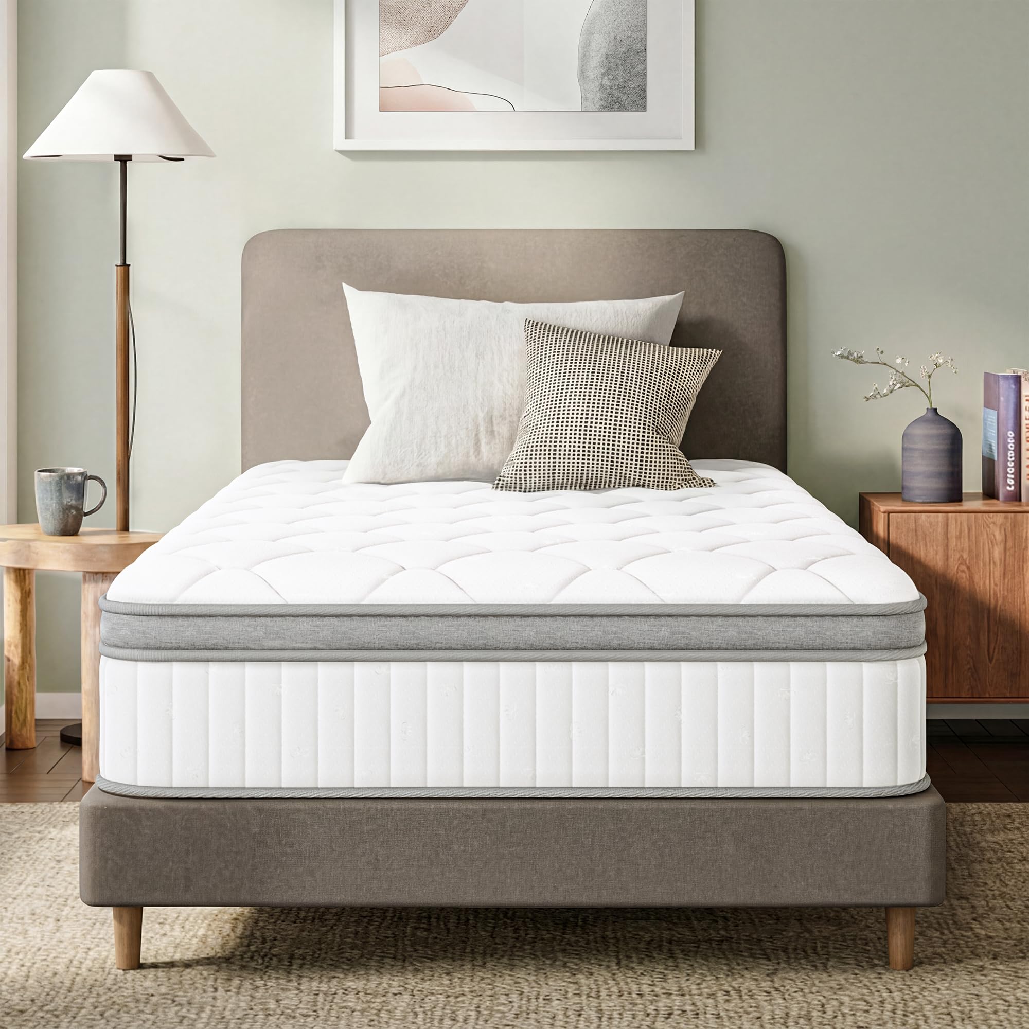 GAESTE Twin Mattress in a Box, 12 Inch Hybrid Mattress with Comfort Memory Foam and Pocket Springs, Medium Feel, Pressure Relief