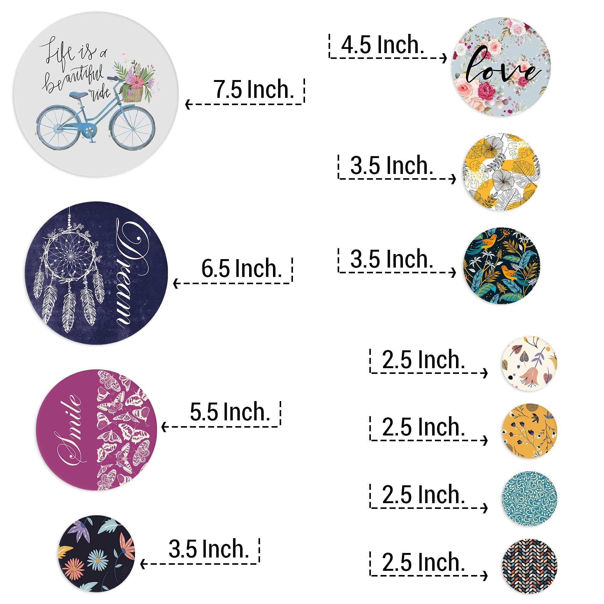 RAG28 Wooden Wall Decor Set of 11 (SPW1) Multicolour