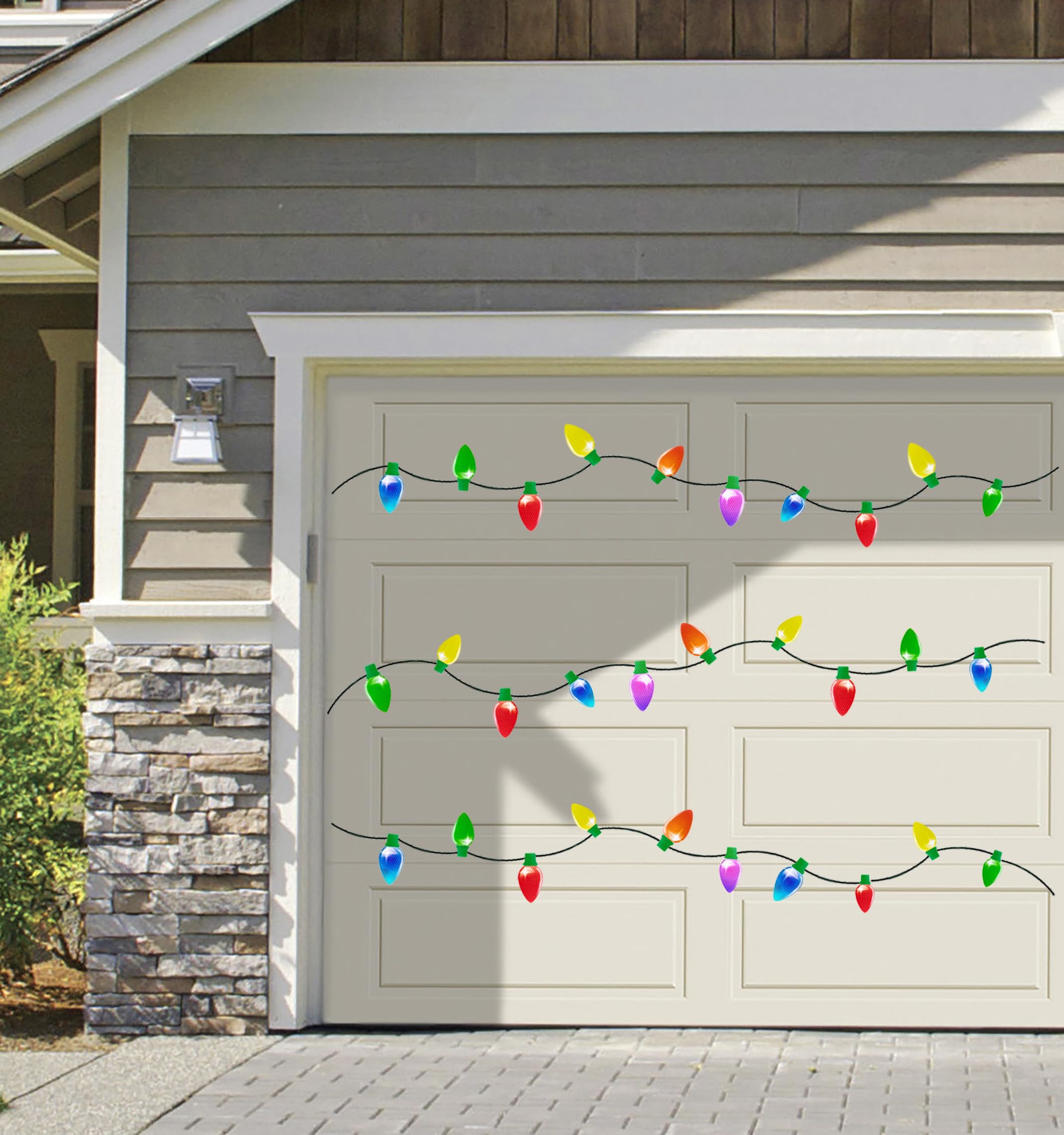 90Pcs Christmas Car Refrigerator Decorations - 42 Reflective Bulb Light Shaped Magnets 48 Magnetic Wires Ornaments Set Xmas Holi