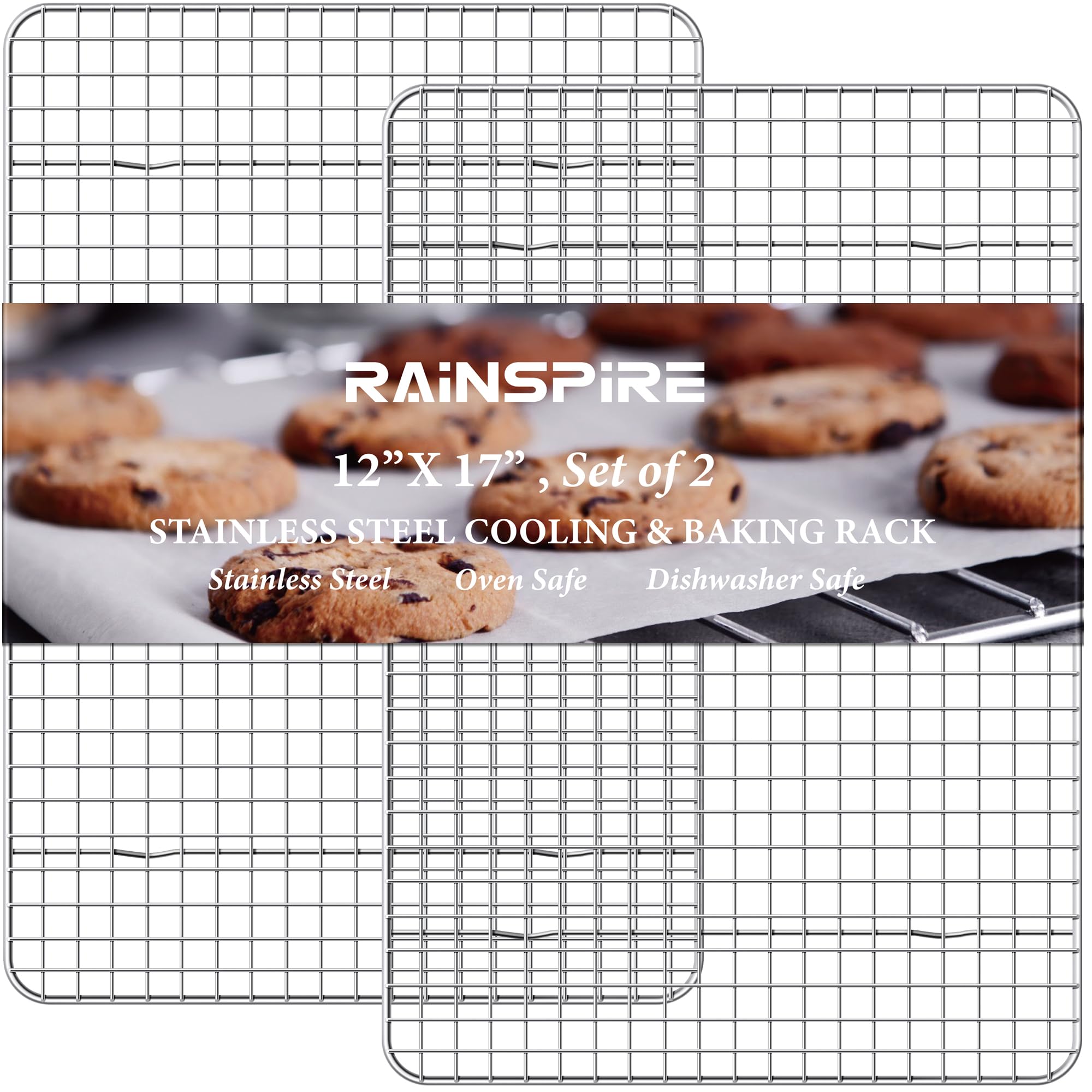 Cooling Racks for Cooking and Baking True 304 Stainless Steel 12x17 2Pcs