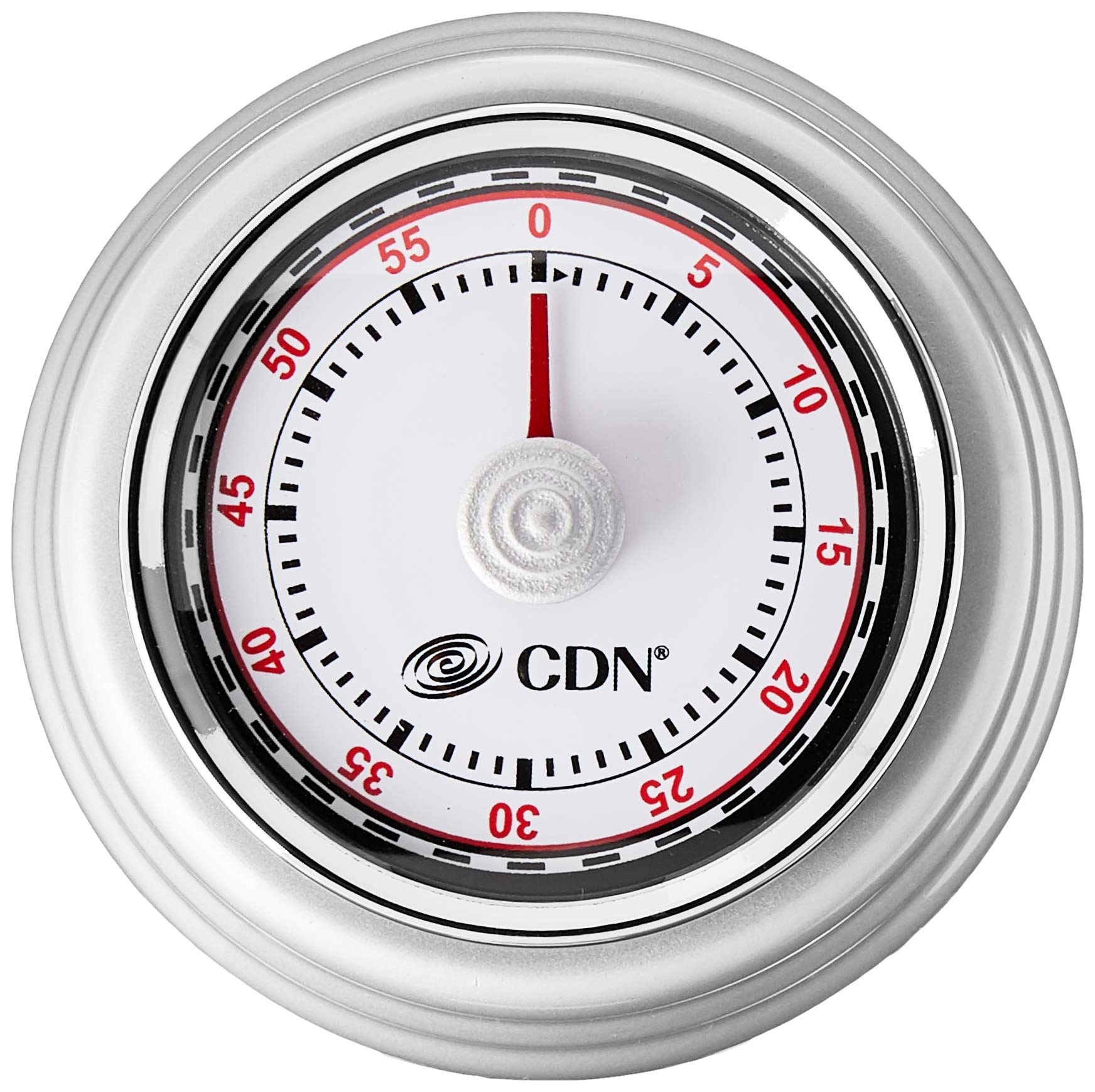 Cdn Compact 60 Min Mechanical Timer-Silver, Silver