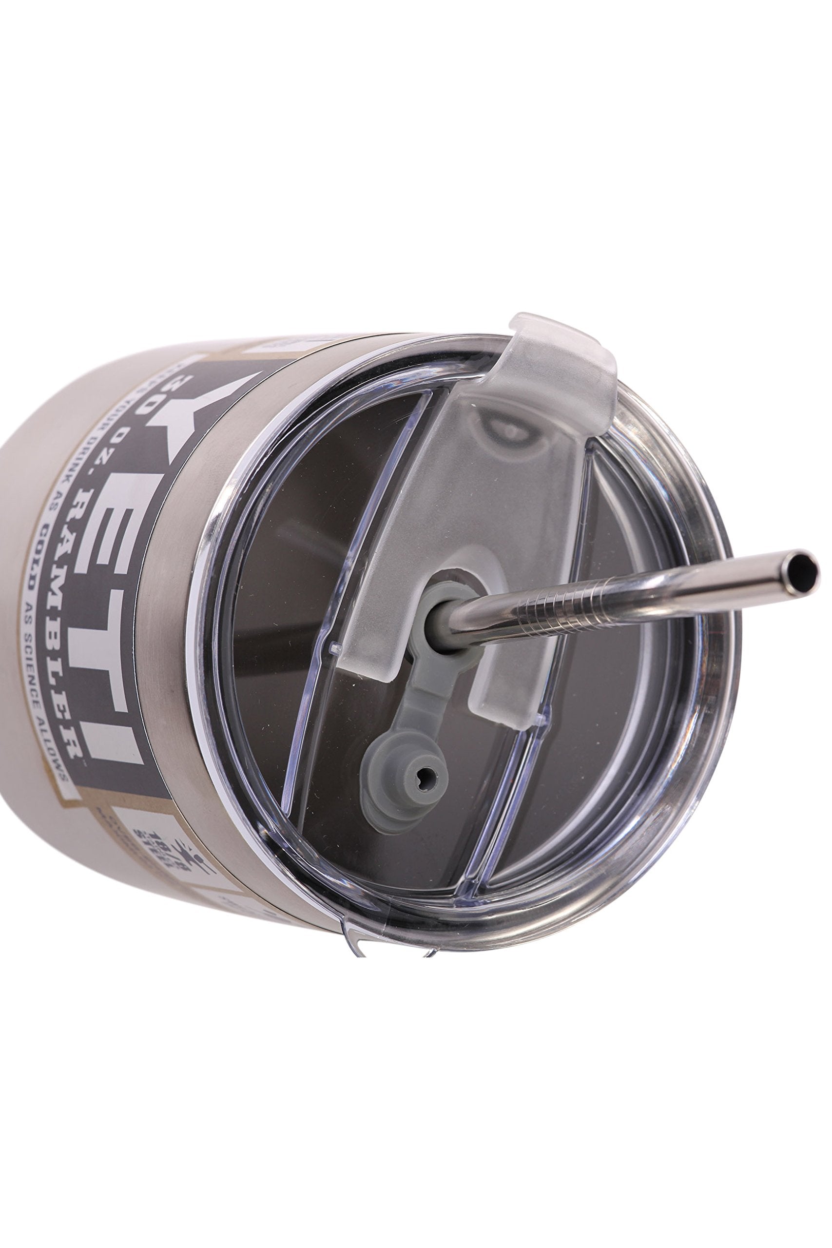 4 Wide Stainless Steel Straws + Straw Hole Lid Extra Long Fits 30 Oz Yeti Tumbler Rambler Cups - Cocostraw Brand Drinking Straw