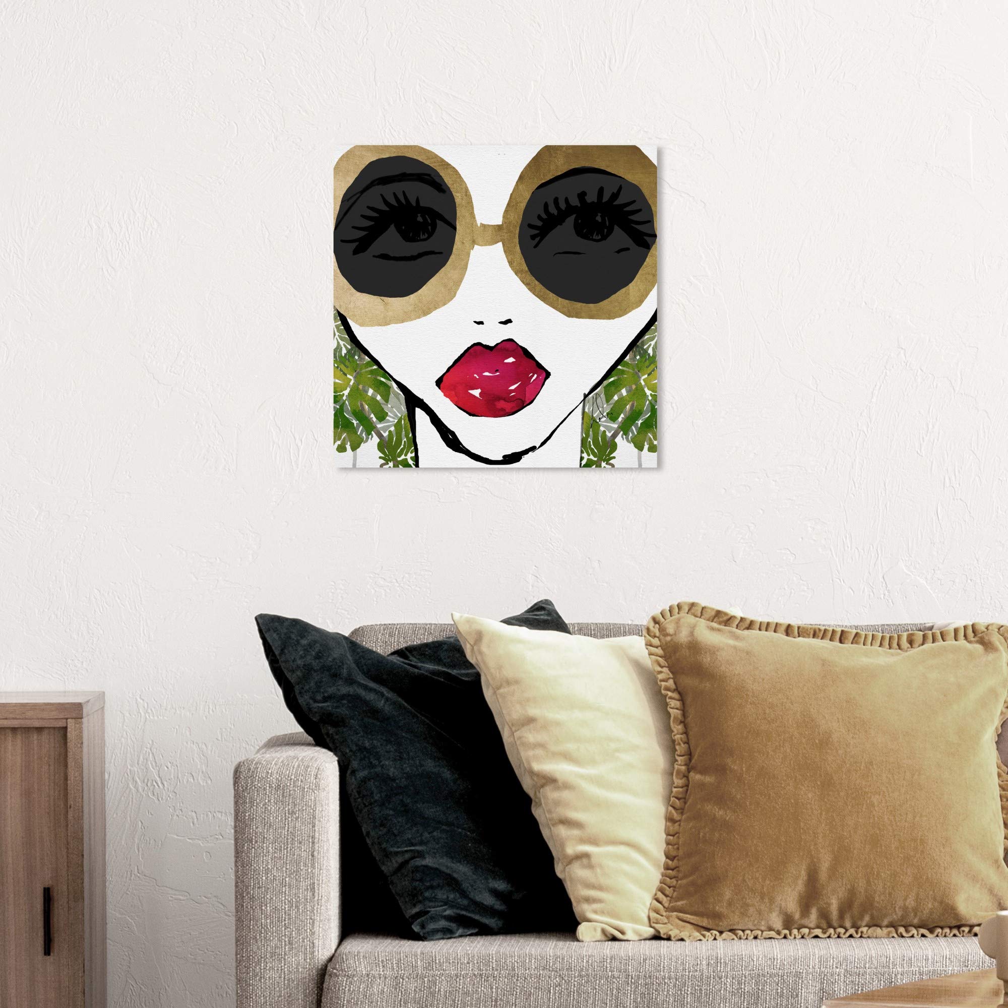 Wynwood Studio Fashion And Glam Wall Art Canvas Prints 'Ready For The Jungle' Home D  Cor, 20'' X 20'', Gold, Green