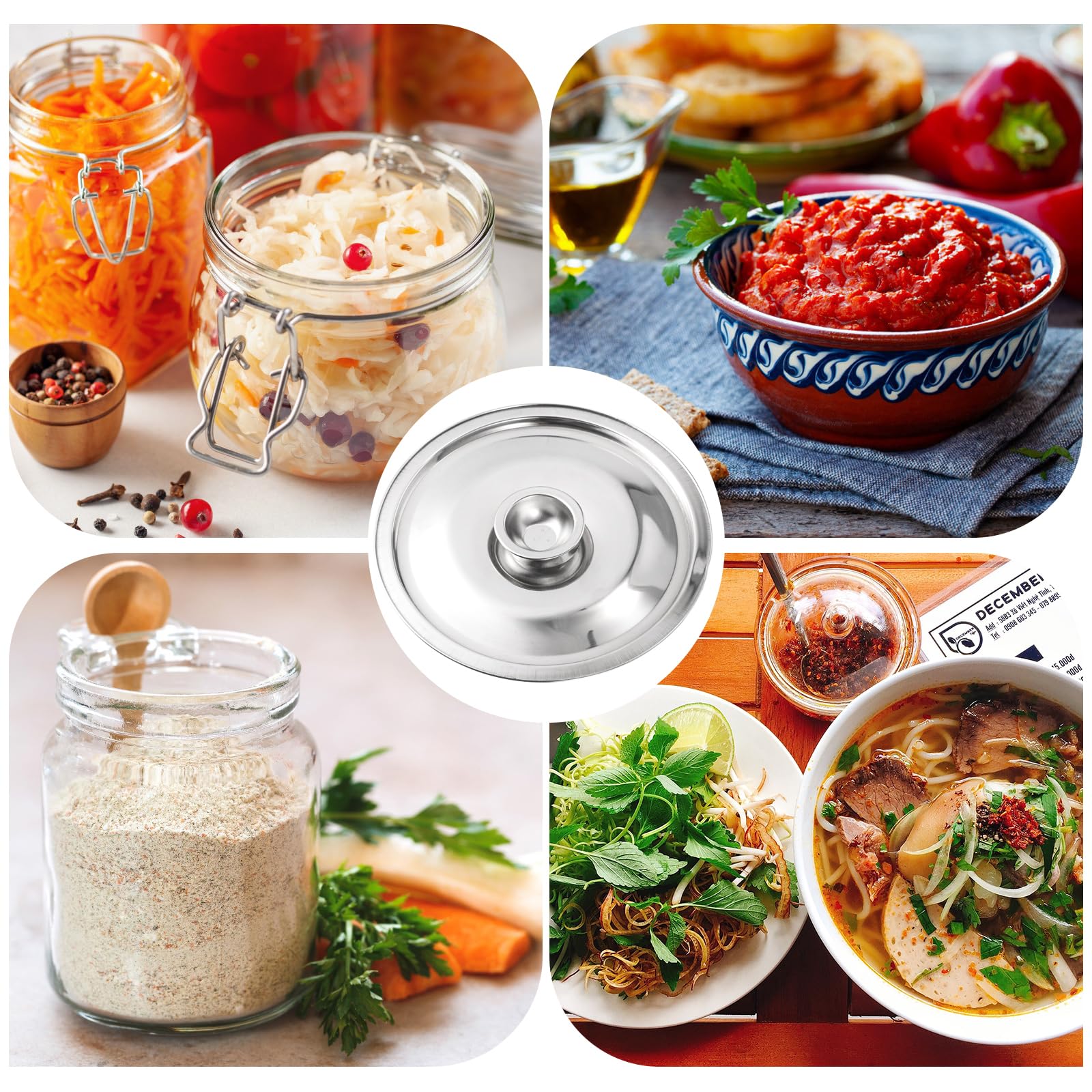 Doitool Stainless Steel Pan Cover,6.3Inch /16Cm Mini Pan Lid Small Universal Lid For Pots,Bowl Covers Seasoning Pot Lid Saucepan