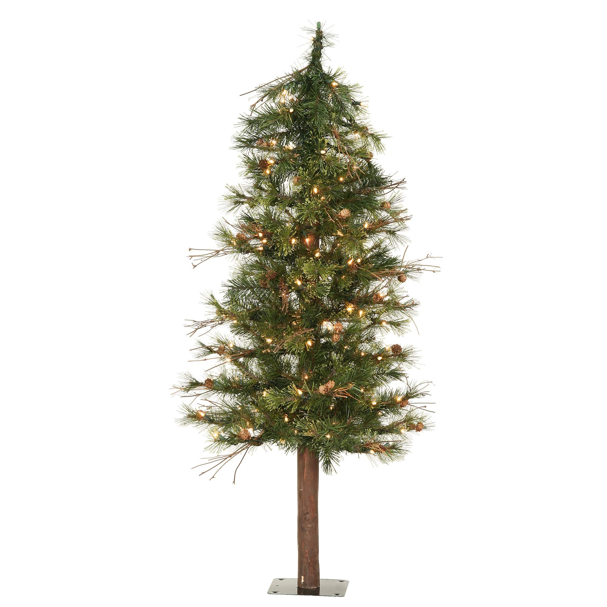 Vickerman 3' Mixed Country Alpine Artificial Christmas Tree, Clear Dura-Lit Mini Lights - Faux Christmas Tree - Seasonal Indoor 
