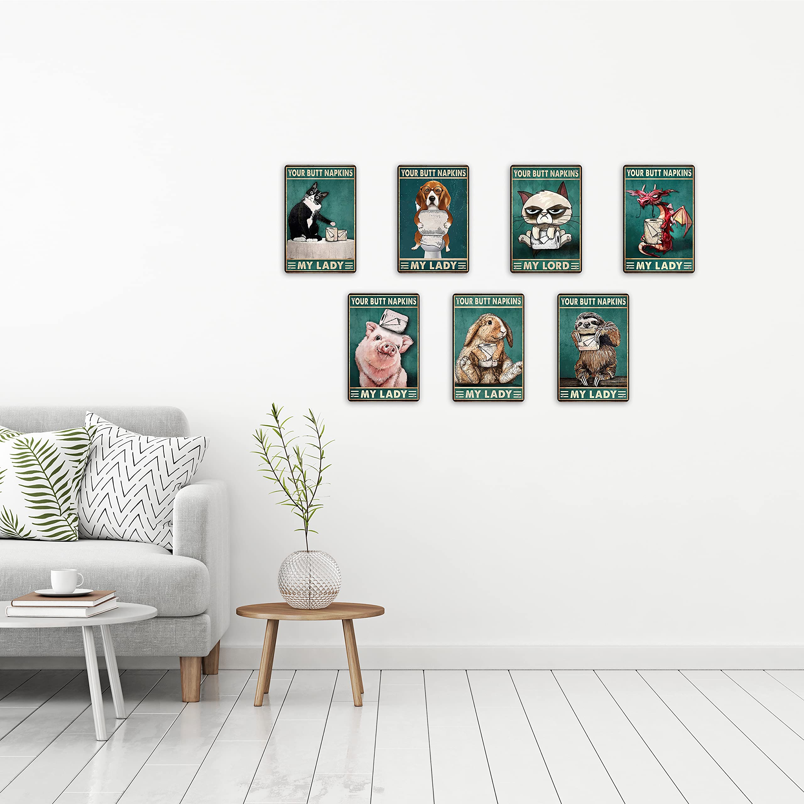 Pig Decor Farmhouse Bathroom Decor Gothic Decor Funny Bathroom Decor Sign Medieval Decor Bathroom Napkins Decor Retro Poster Toilet Cave Bar Home Bathroom Wall Decoration Sign 8x12 Inch