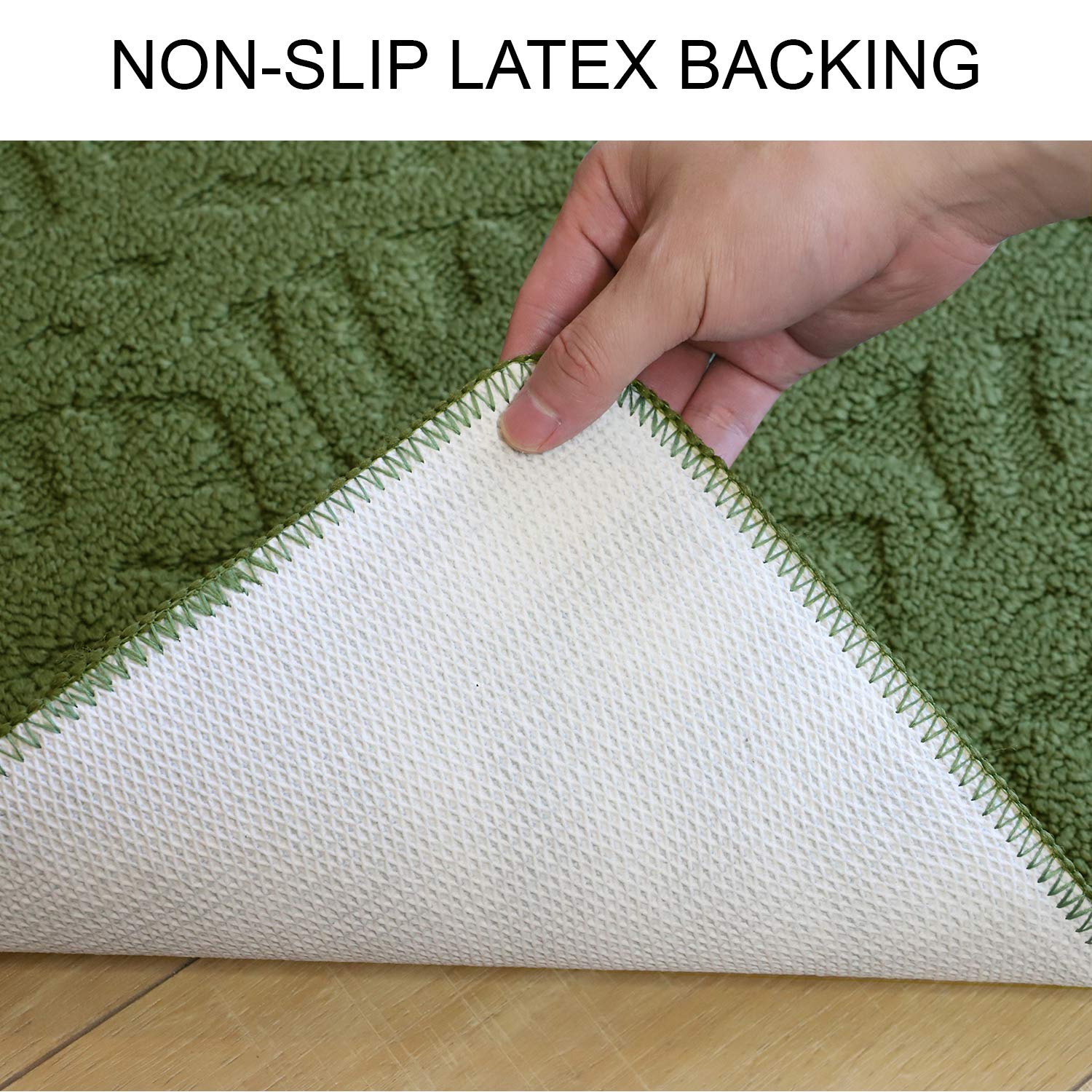 Toonow Indoor Doormat Front Door Mat,30''X18'', Low-Profile Machine Washable Kitchen Rug, Absorbent Mud Half Round Entrance Mat