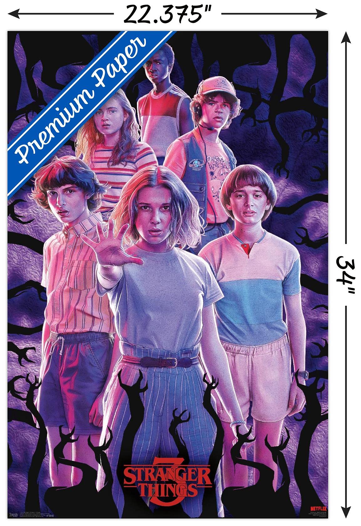 Trends International Netflix Stranger Things: Season 3 - Group Wall Poster, 22.375'' X 34'', Premium Unframed Version