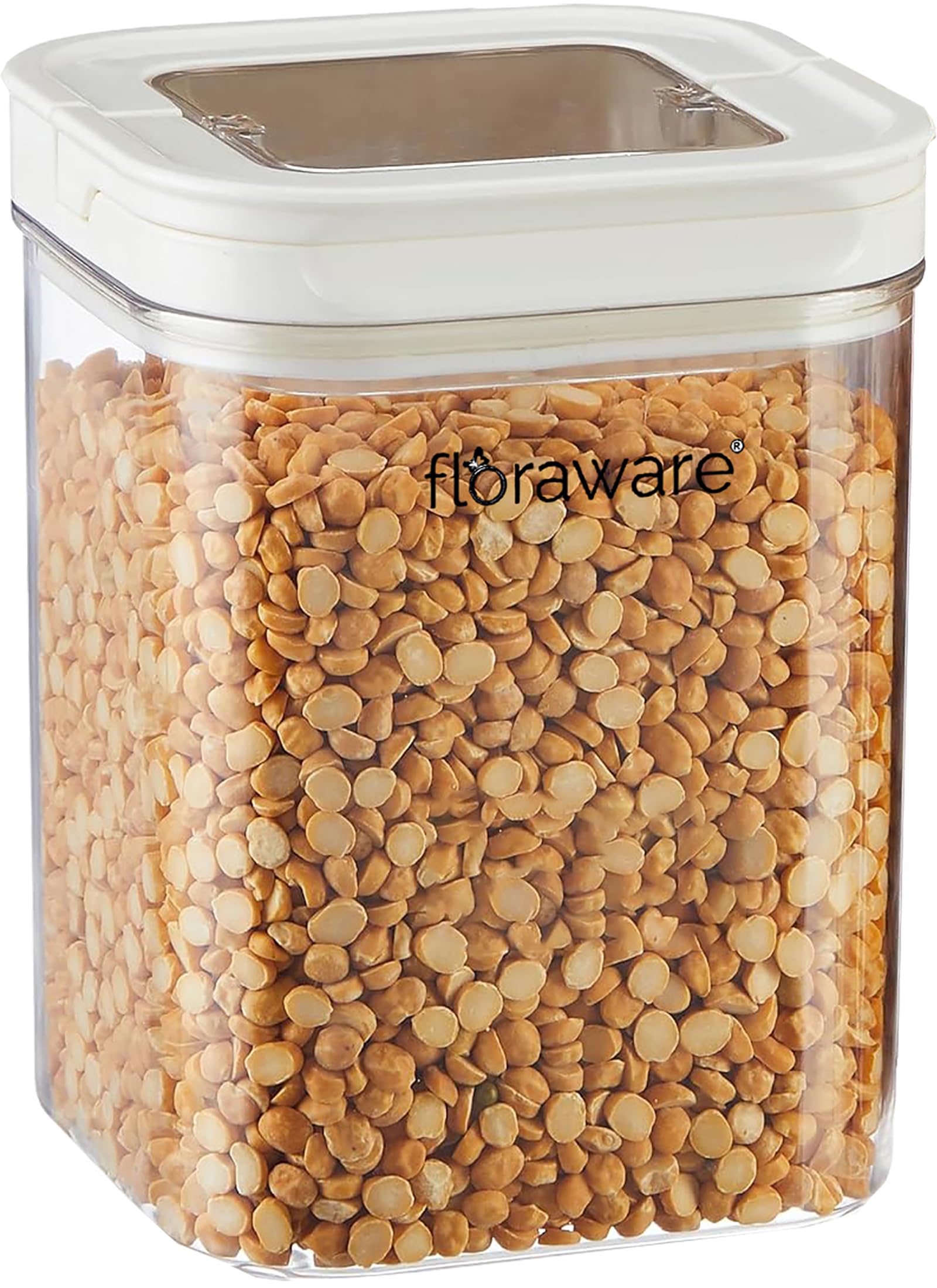 Floraware Food Safe Plastic Multiuse Square Lock & Lock Airtight Container,Multipurpose Jar, Grocery Container 1150Ml, Set 1, Bp