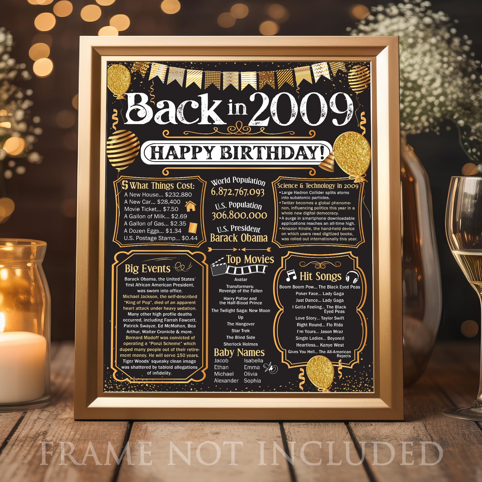16th Birthday Party Decorations for 16th Birthday (Sixteen) - Remembering The Year 2009 - Party Supplies - Gifts for Men and Wom