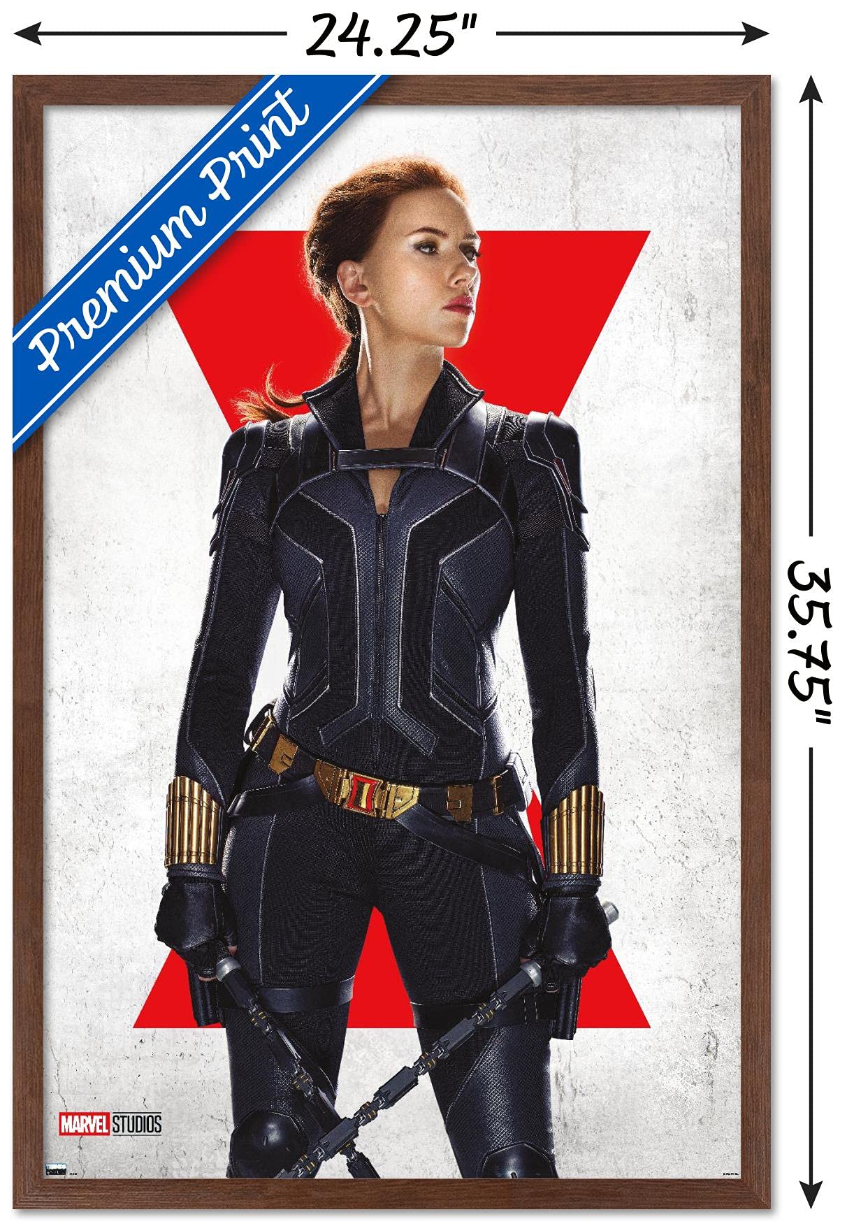 Trends International Marvel Black Widow - Black Widow One Sheet Wall Poster, 22.37'' X 34.00'', Mahogany Framed Version