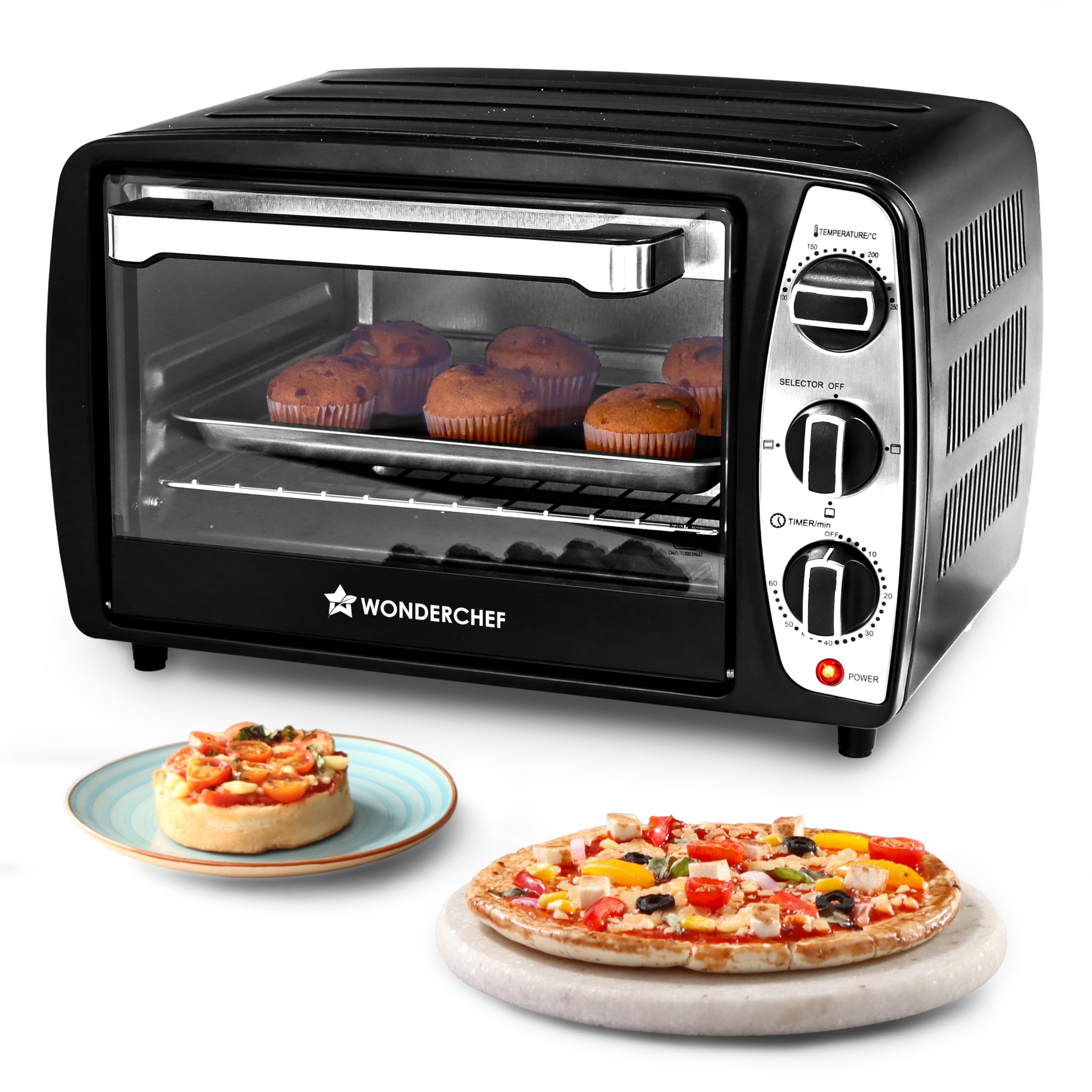 Wonderchef Oven Toaster Griller (Otg) 17 L | Bake, Grill, Roast | Auto-Shut Off | Heat-Resistant Tempered Glass | Customised Tim