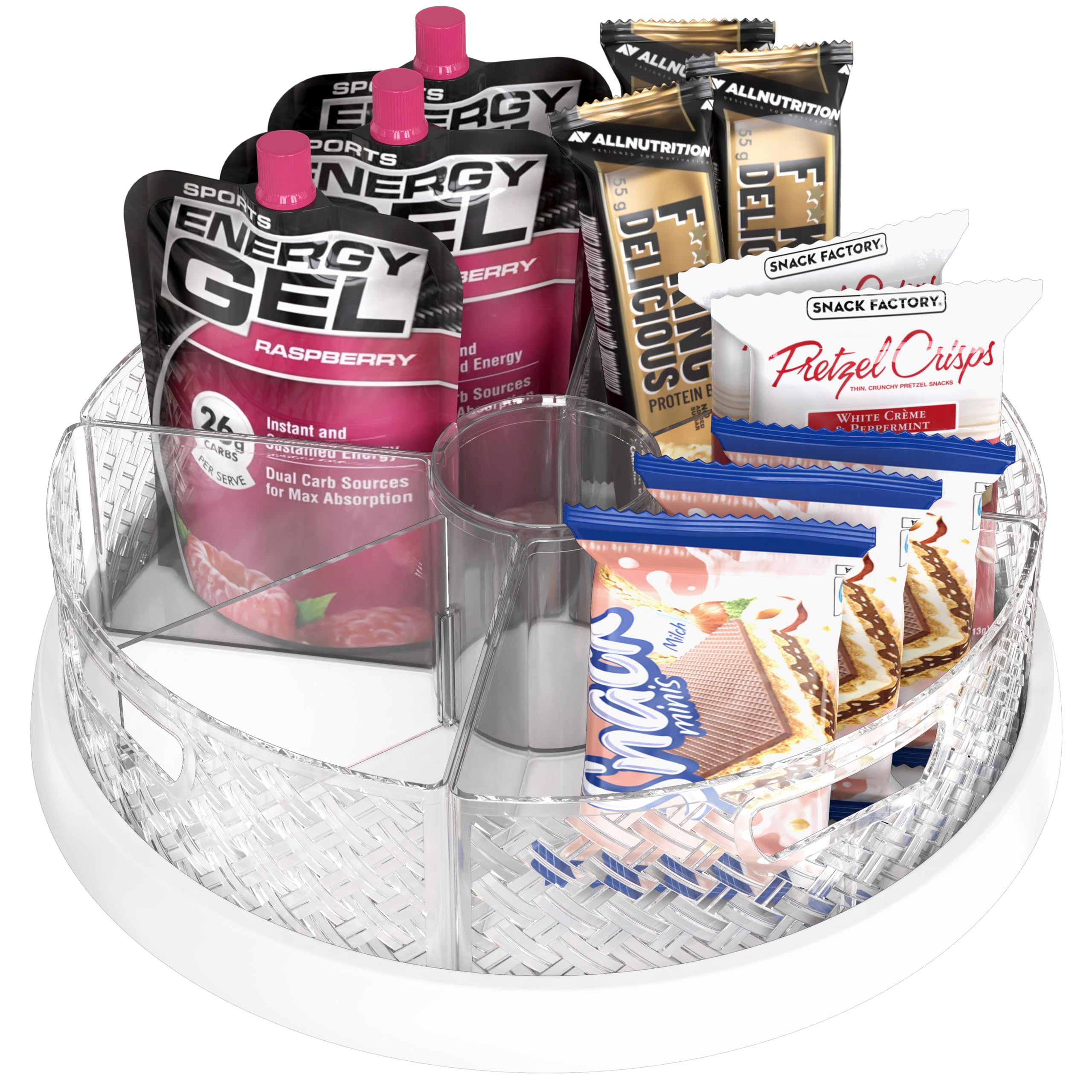 Simple Houseware 12Inch Lazy Susan Turntable w/Removable Bins & Dividers