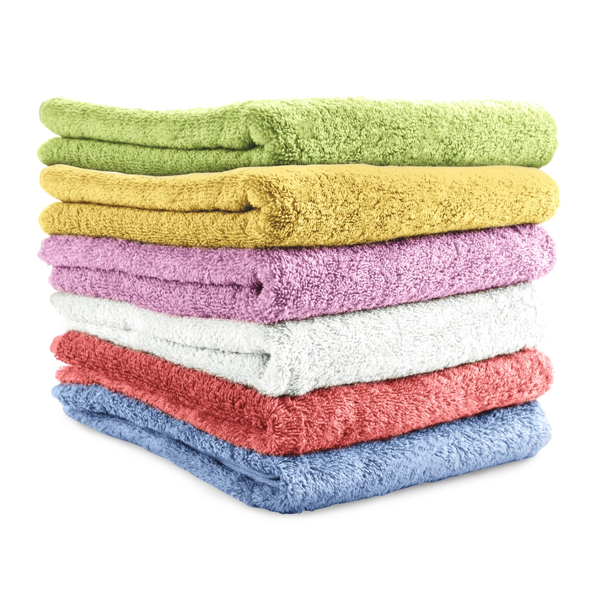 Groko Textiles Small And Lightweight Cotton Towels Assorted Pastel Mix 24 X 40 Inches Towels (6) Perfect Size For Hair Drying An