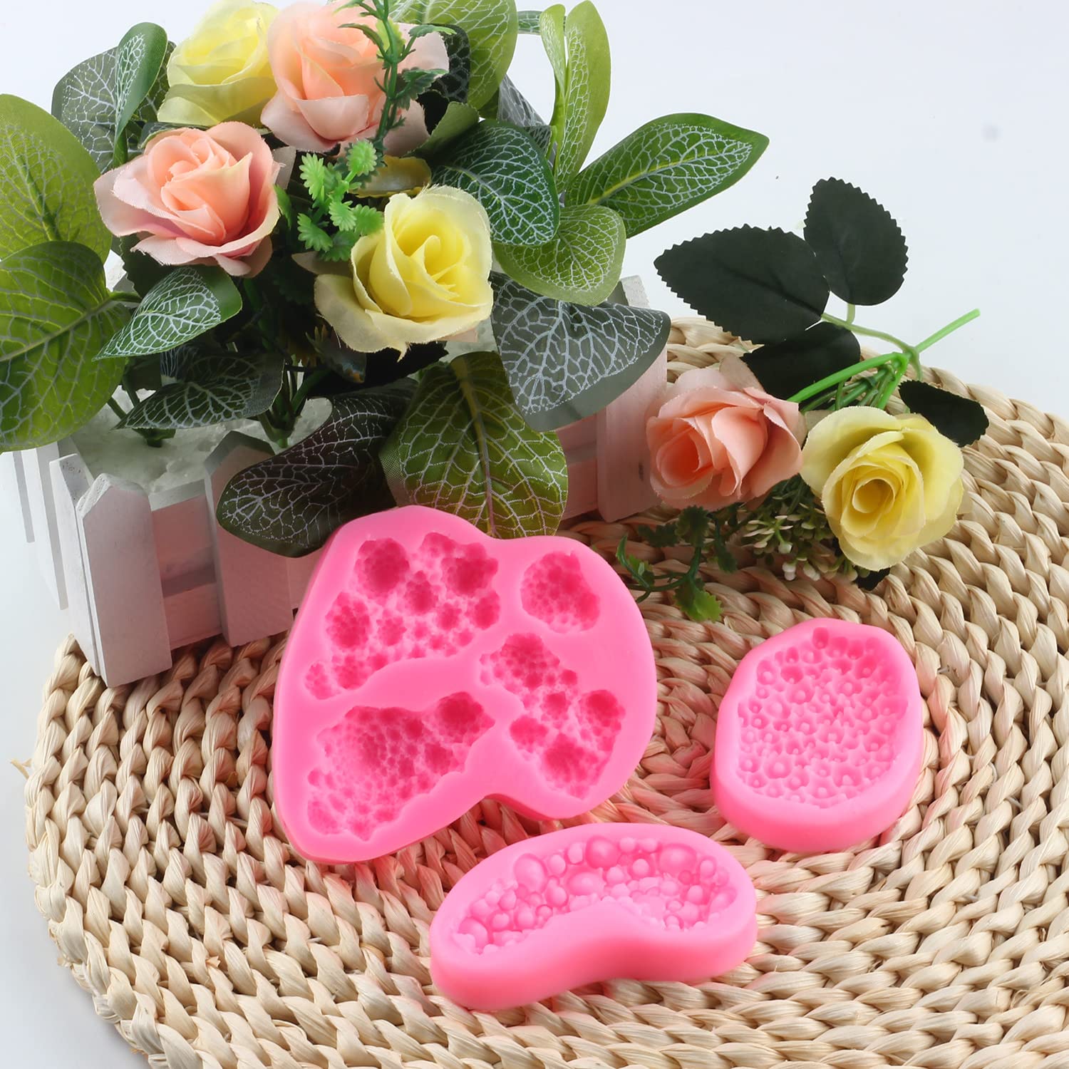 Mujiang Sea Coral Chocolate Fondant Silicone Molds For Cake Decorating Baking Candy Clay Set Of 3