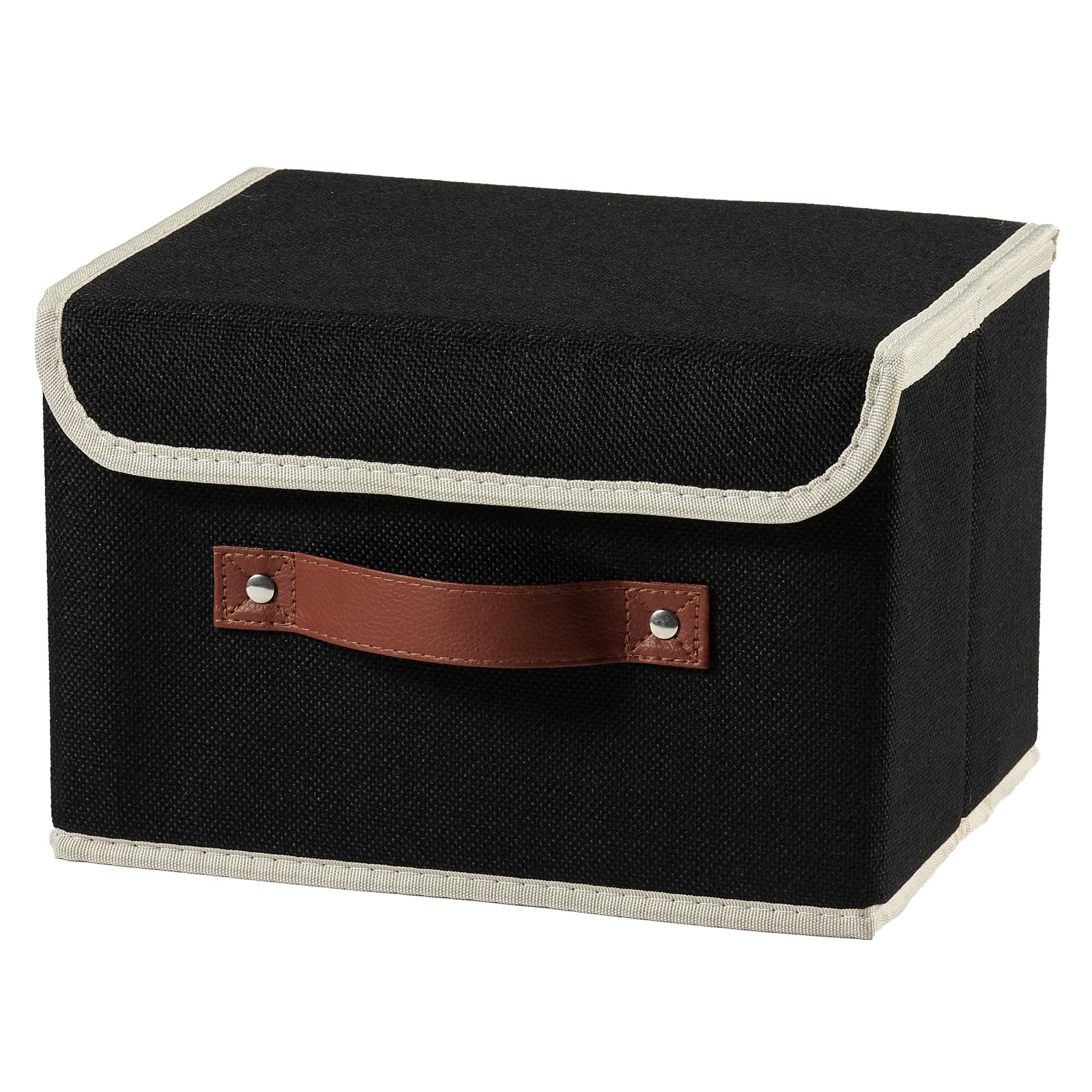 Vinnegenzz Storage Boxes With Lid Cotton Linen Fabric Storage Bins Organizer Container Decorative Collapsible Washable Shelf Bas