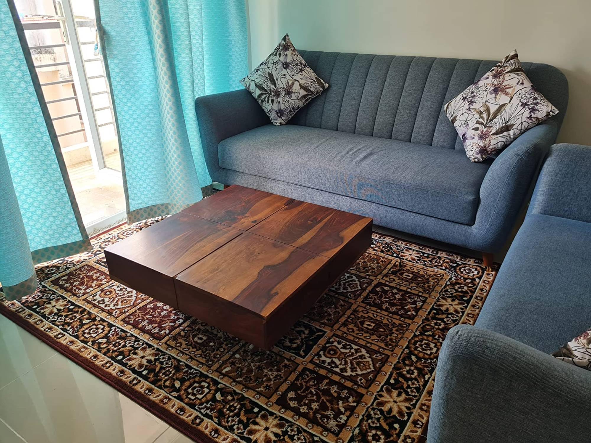 Sifa Carpet Floral Design Soft Acrylic Carpet For Living Room- 5X7 Feet Brown Color (150X200 Cm, Rectangular)