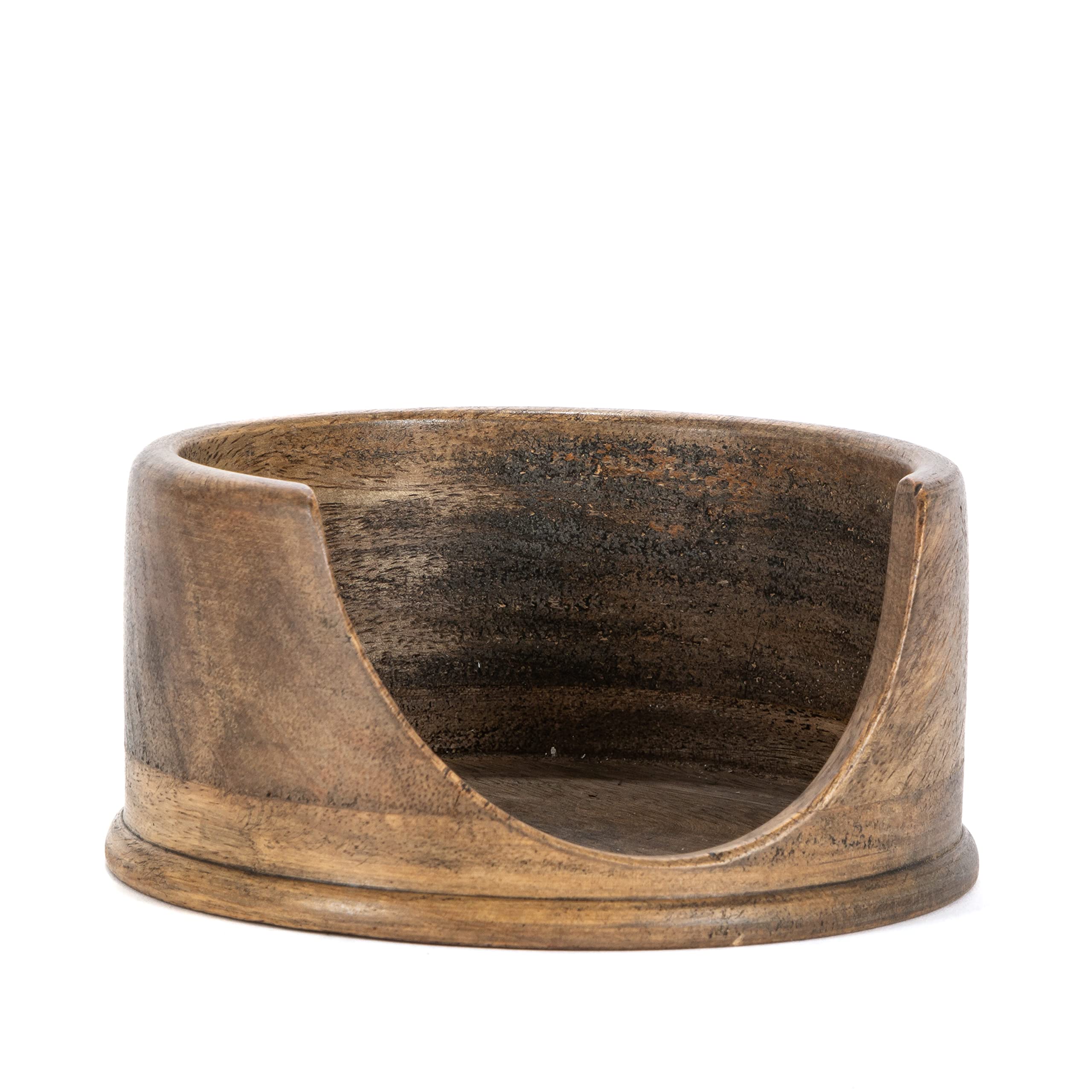 5-Inch Diameter Wood And Metal Heritage Collection Coasters With Wooden Holder