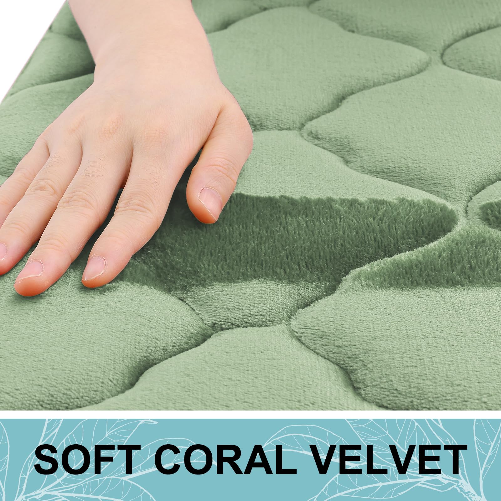 Olanly Memory Foam Bath Mat Rug 24X16, Soft And Absorbent Bathroom Rugs, Non-Slip, Comfortable, Machine Washable Bath Carpet For