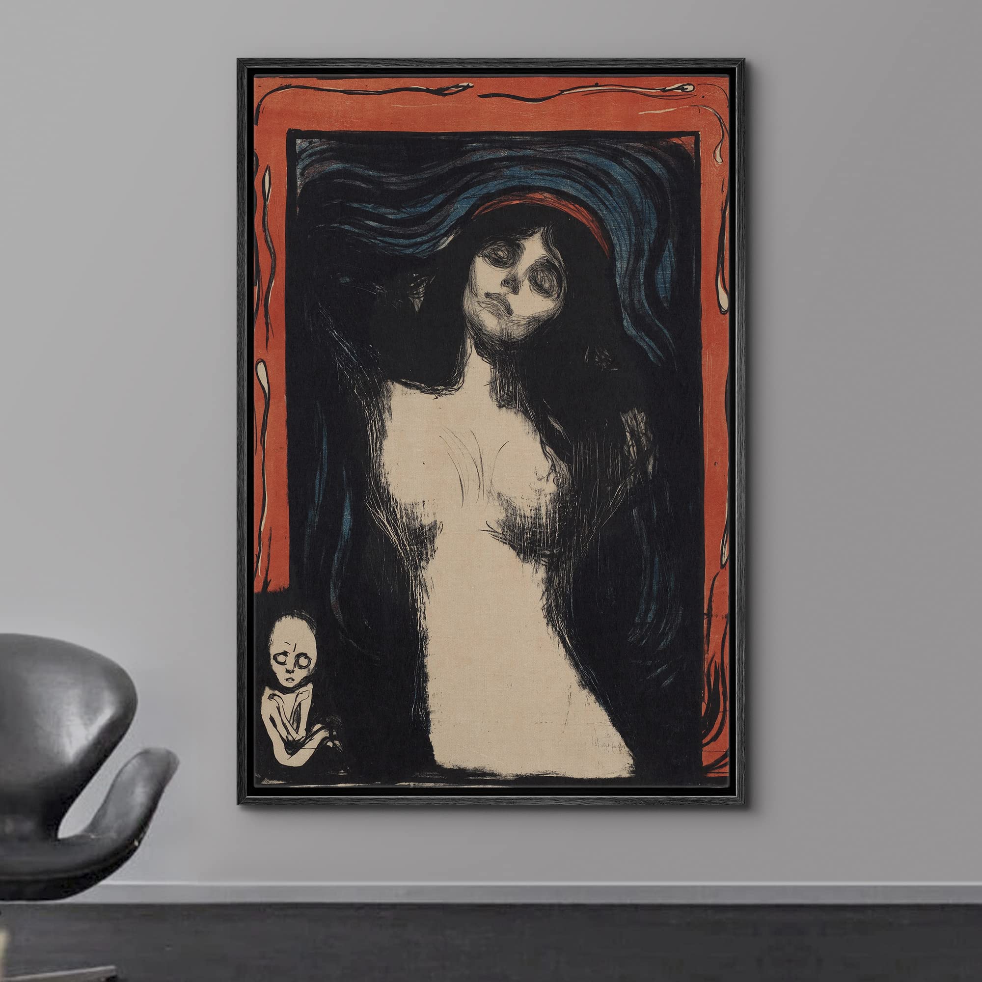 Wall26 Framed Canvas Print Wall Art Madonna By Edvard Munch People Historic Illustrations Fine Art Traditional Scenic Colorful D