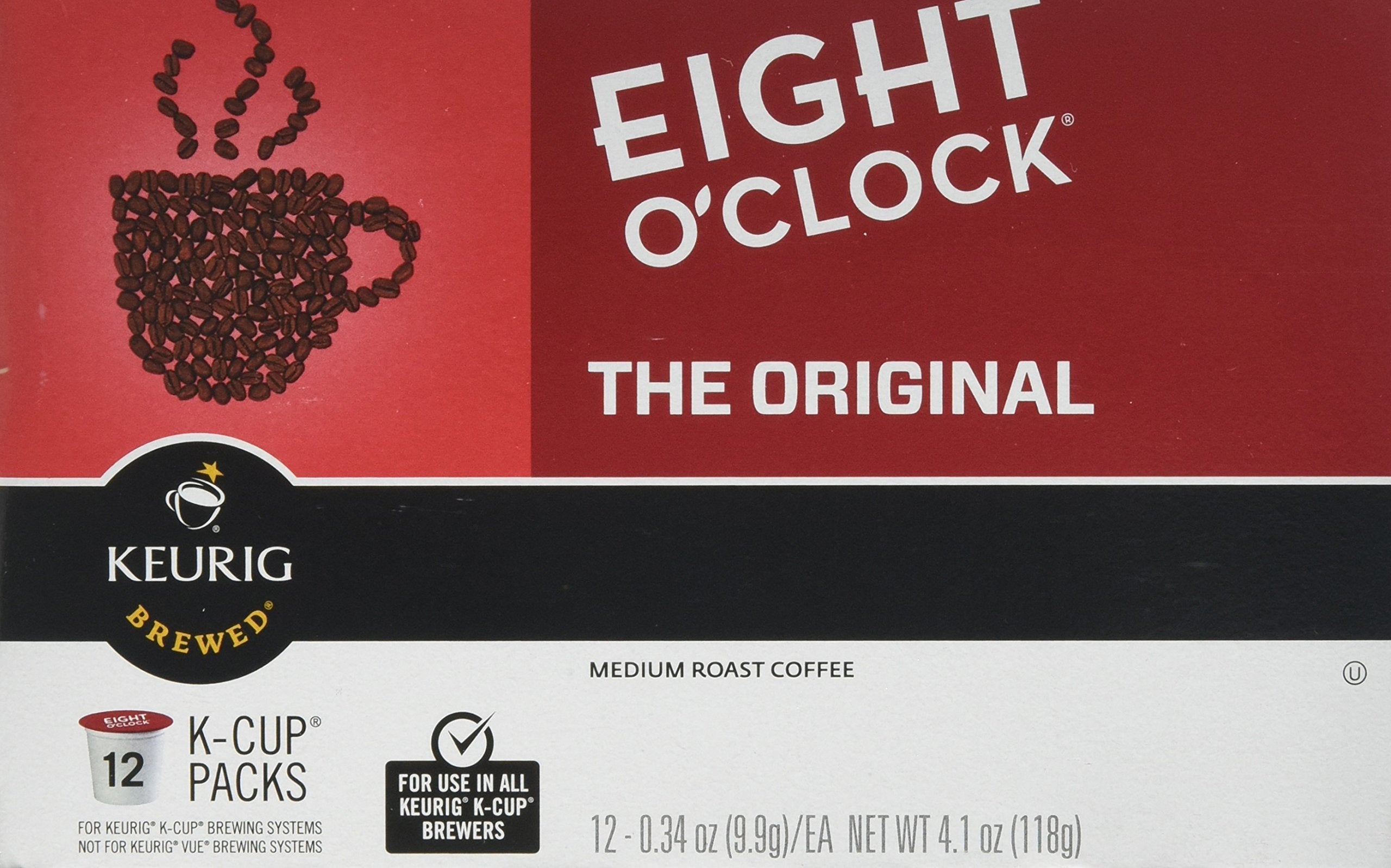 Eight O 'Clock Coffee - K Cups 12Ct (Pack Of 4) Original,12-0.34Oz, Net Wt 4.1Oz