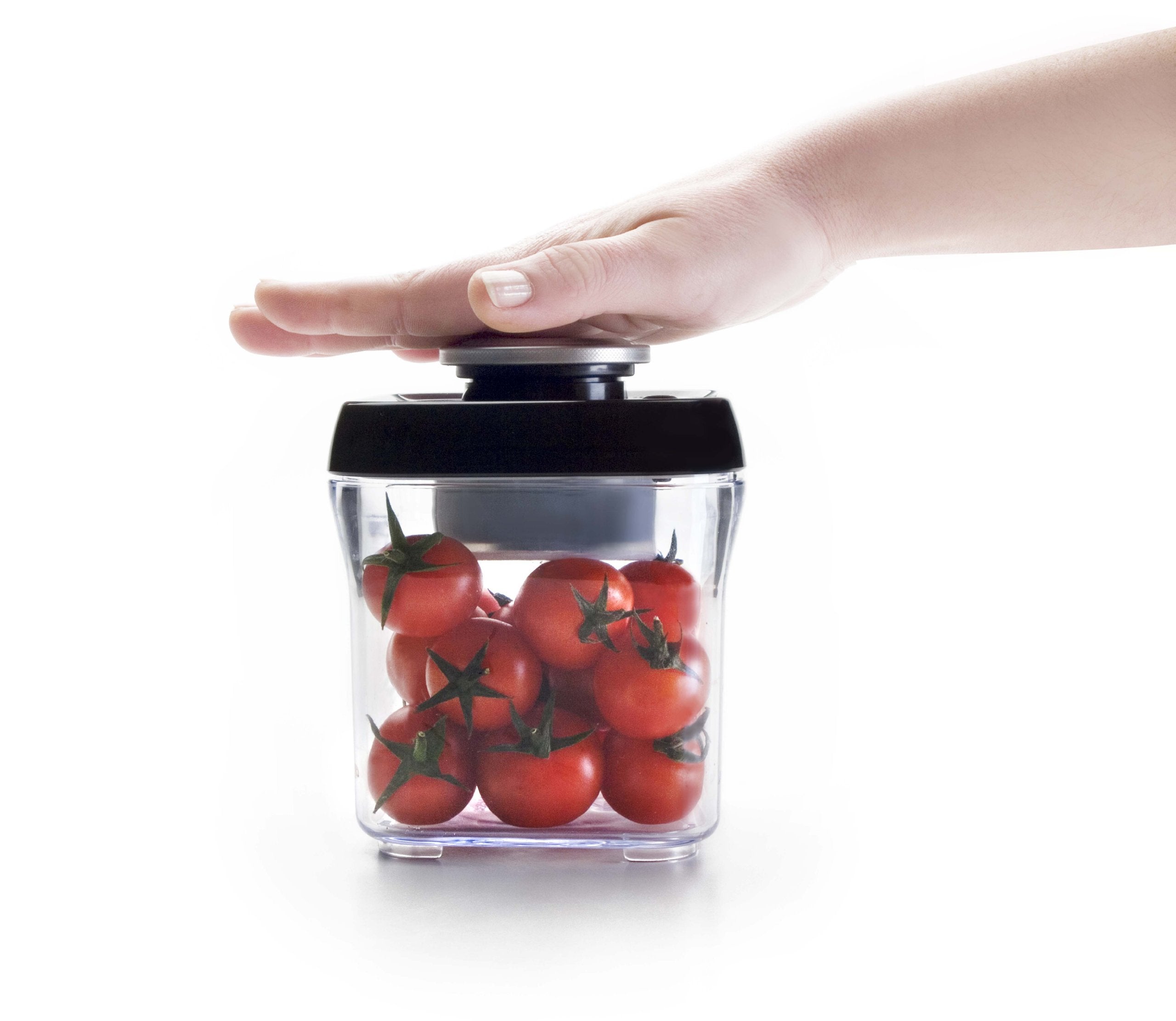 Ibili 788619 Contenant Alimentaire Sous Vide Empilable Vaccum Food Saver Stackable 1950 Ml, Silver/Black/Transparent