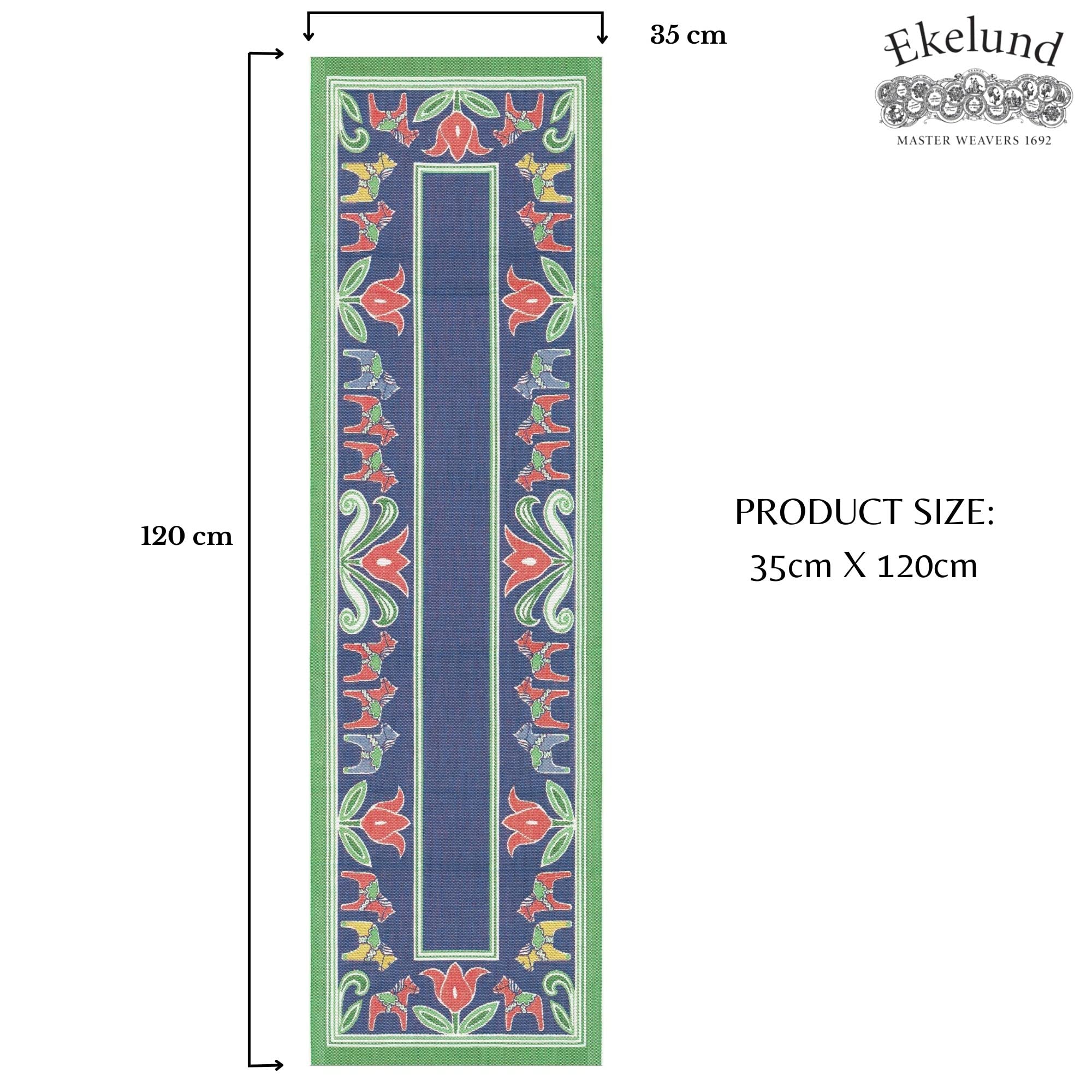 Ekelund Weavers - Dalatulpan - Table Runner - @ 14 X 48 Inches