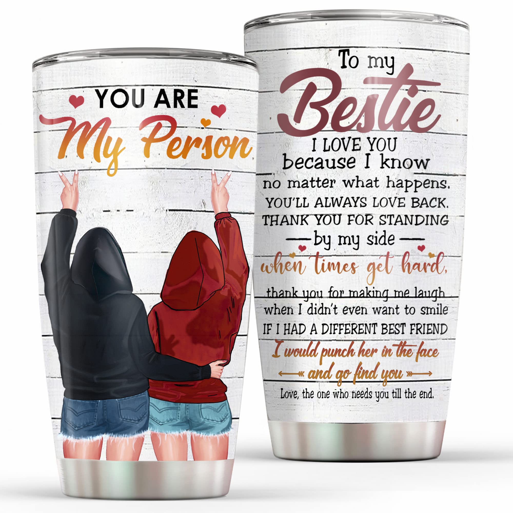 Qdartstore Gifts For Women Best Friend Stainless Steel You Are My Person Tumbler Unique Gift For Bestie Best Friend Bff Coworker