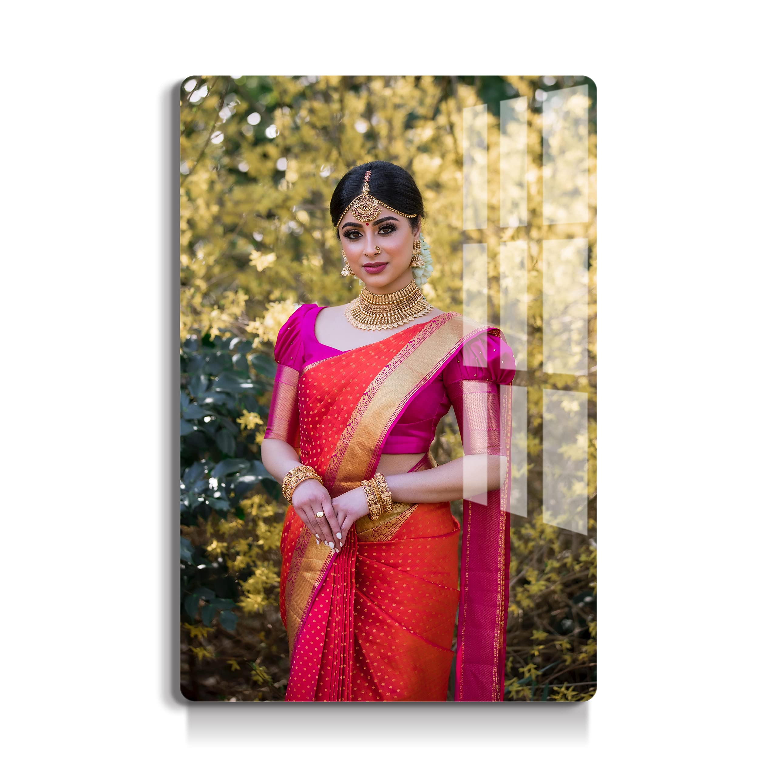 Upaharam Customised/Personalized Clear Acrylic Wall Mount Frameless Rectangular Picture Photo/Poster Frame For Anniversary, Birt