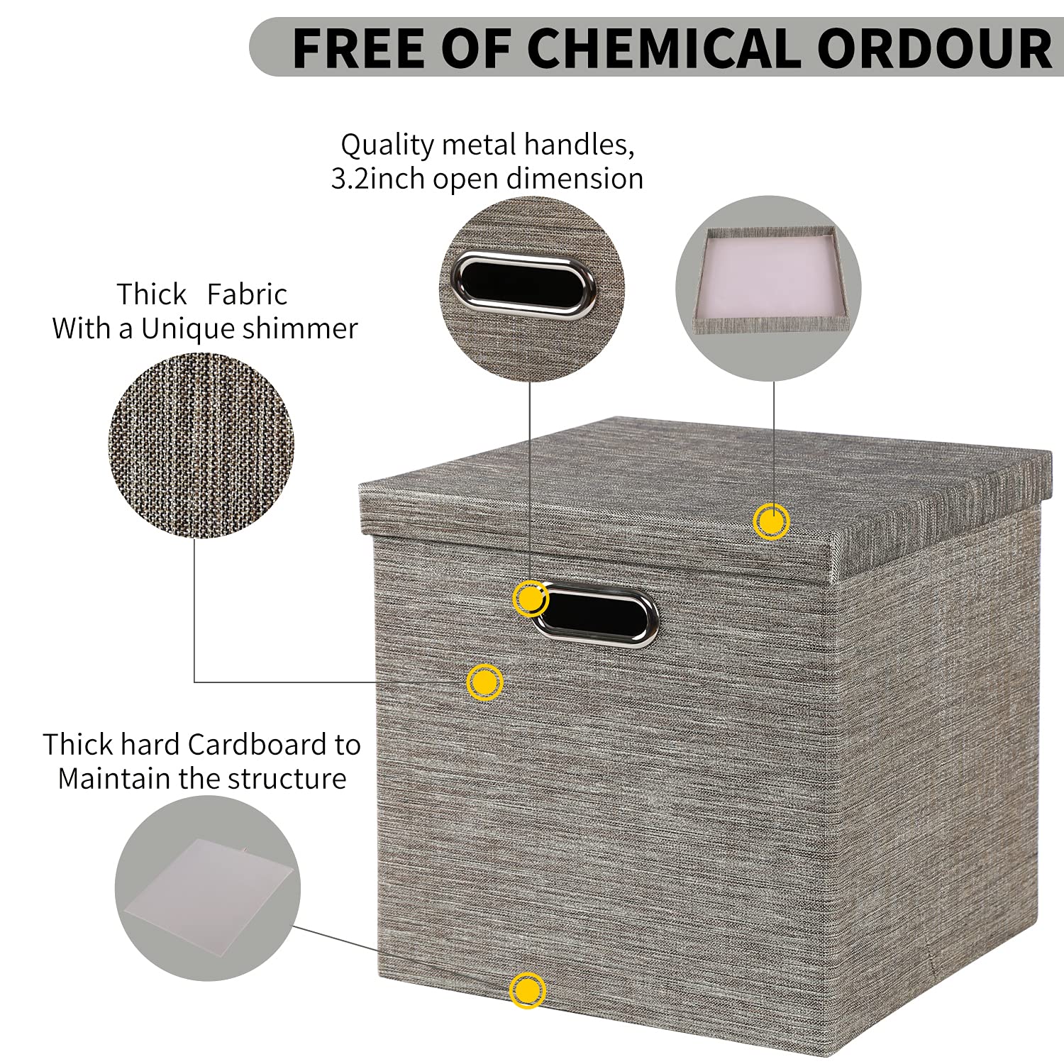 Posprica Storage Bins With Lids,13  13  13 Foldable Storage Cube Baskets Boxes Fabric Drawers For Closet Shelf Cabinet Bookcase,