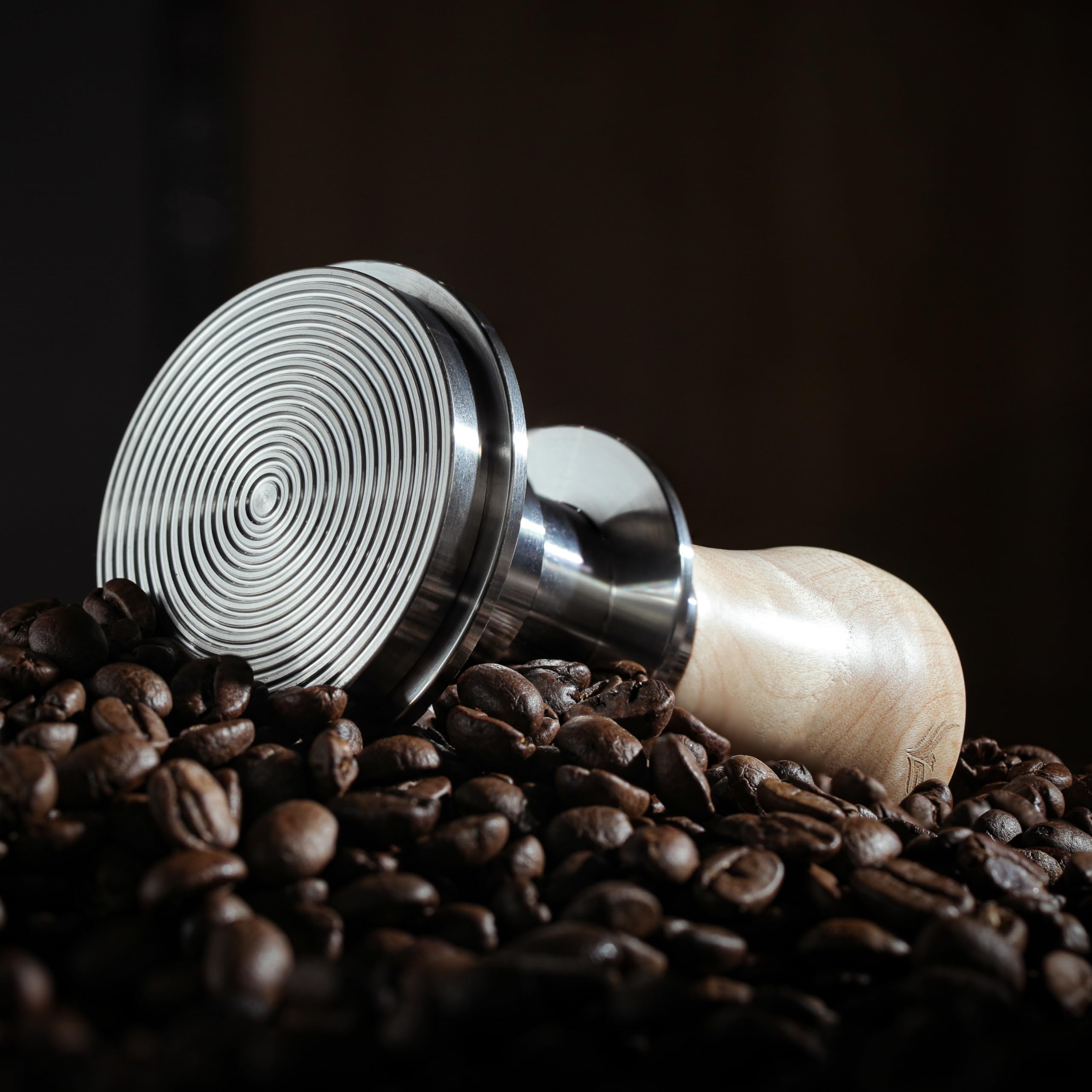 Knodos Spring Loaded 54Mm Espresso Tamper V2 Maple Handle, Auto-Leveling With Stainless Steel Ripple Base Premium Coffee Tamper