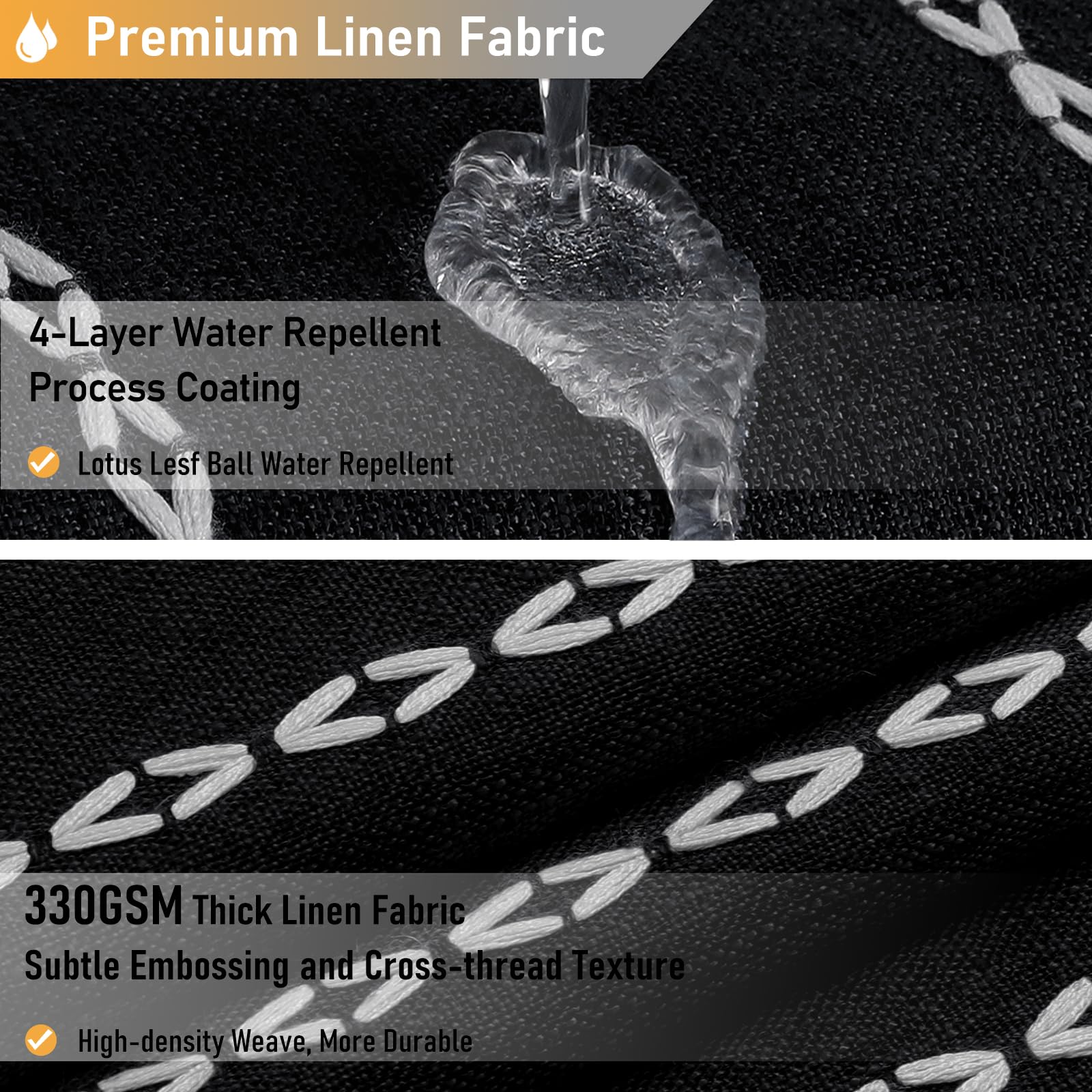 Bttn Extra Long Shower Curtain, 96 Inch Boho Rustic Striped Fabric Shower Curtain Set With Tassel, Water Repellent, Tall Chic Fa