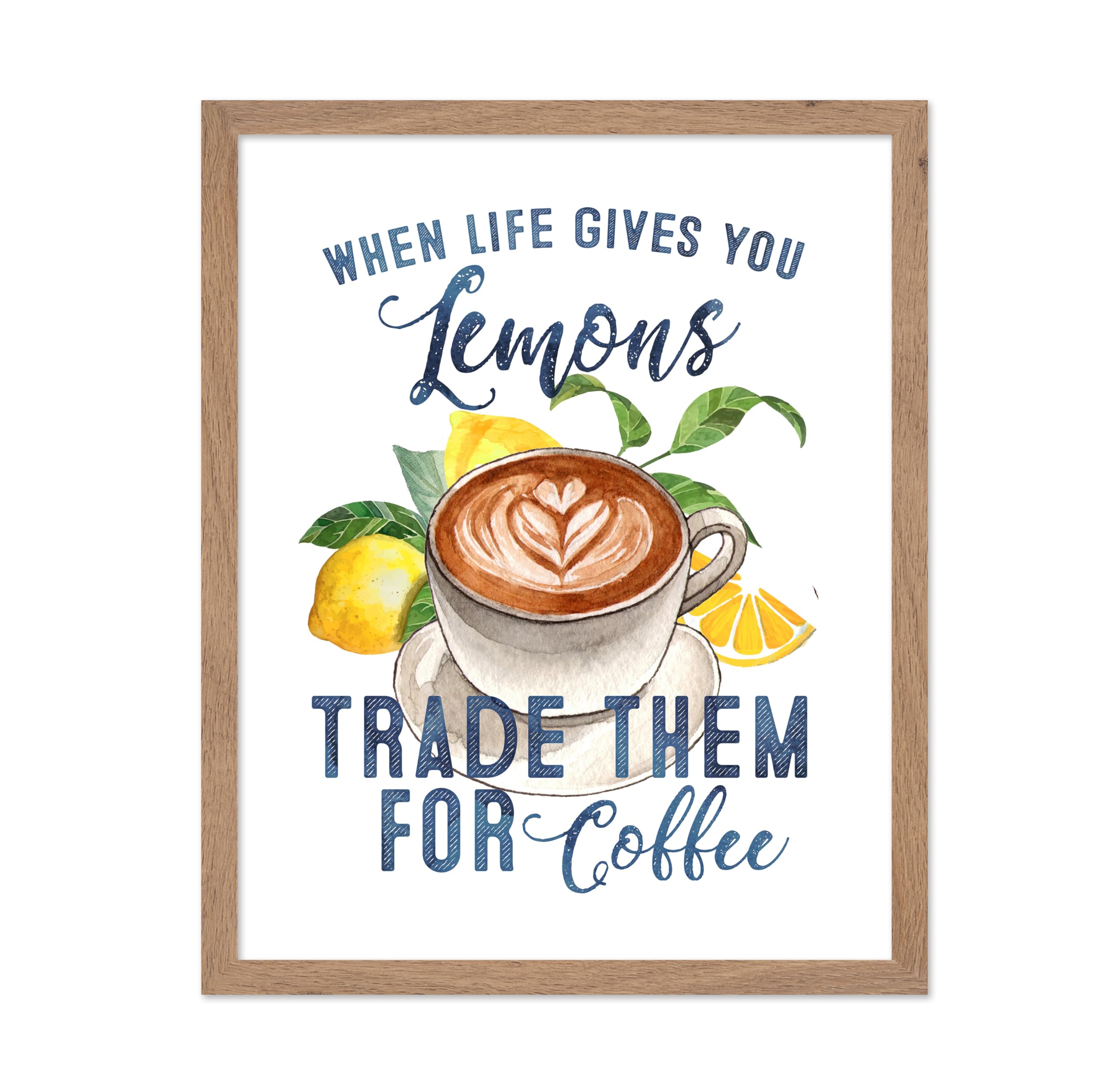 Poster Master Vintage Quotes Poster - Retro Funny Print - Gift for Barista, Friend - When Life Gives You Lemons Trade Them for C