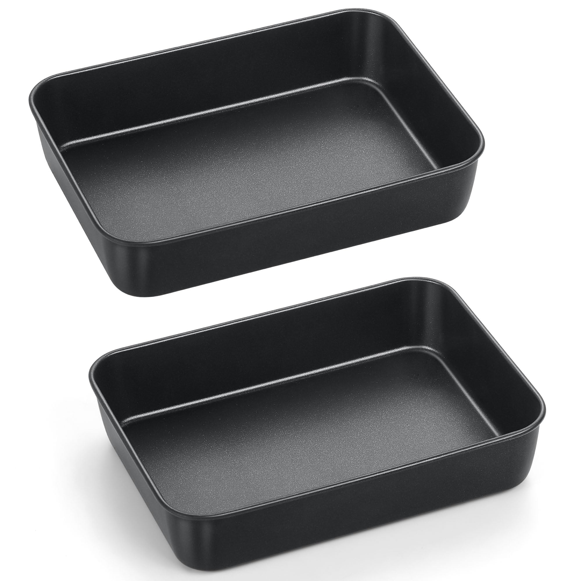 Teamfar Lasagna Pans, 9.4 X 7 X 2 Inch Rectangle Cake Pan With Black Non-Stick Coating And Stainless Steel Core, Small Baking Pa