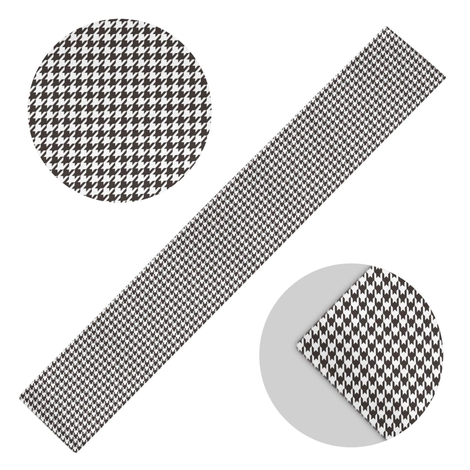 Junzan Table Runner Houndstooth Black And White Deco For Wedding Party Dinner Holidays Kitchen Fit Rectange And Round Table70 X