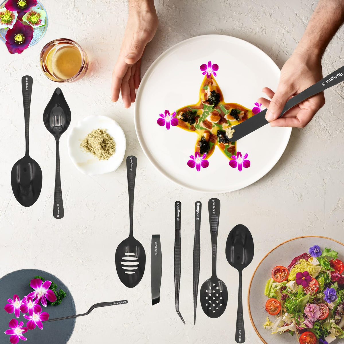 Bonigour | Plating Tools Culinary Set | 11 Piece Professional Chef Plating Tools Pro Kit | Kitchen Plating Utensils | Modernist