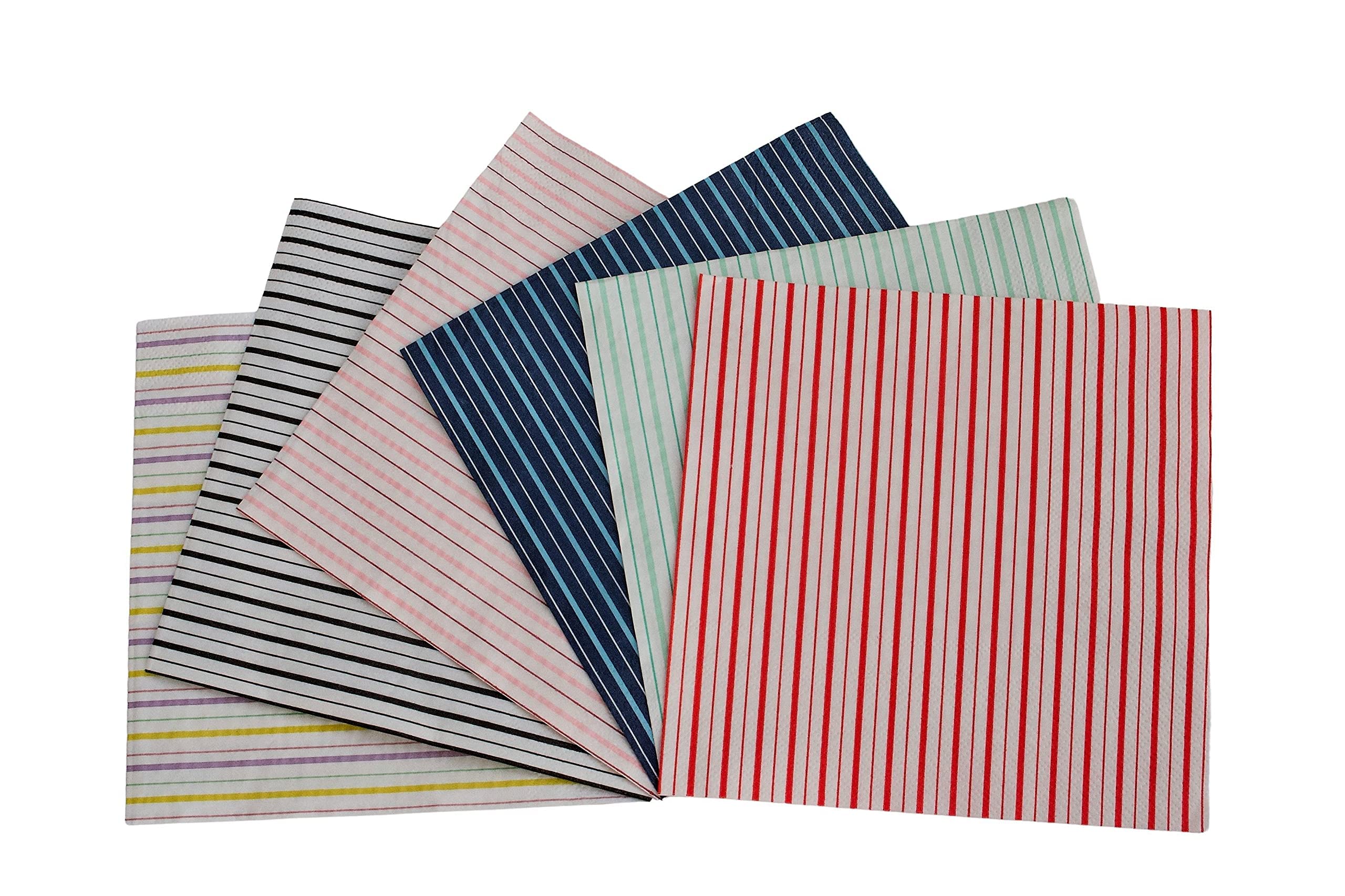 Black Stripes Large Napkins (Set Of 16) | Black Stripes Paper Nakpins | Black Striped Napkins | Black And White Paper Napkins |B