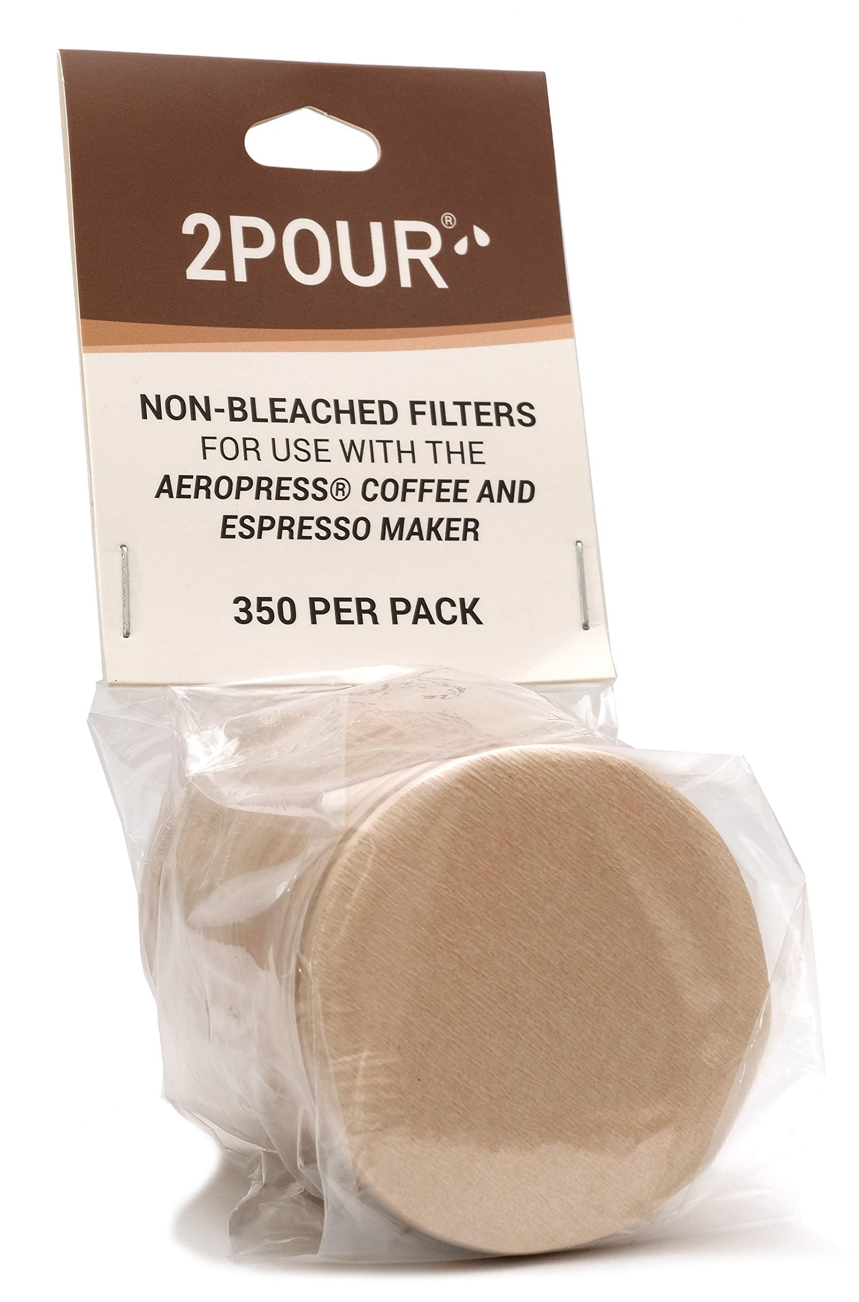 350X (1 Pack) Reusable Replacement Paper Filters Compatible With The Aeropress Coffee Maker/Aeropress Go - Vegan Non Bleached Na