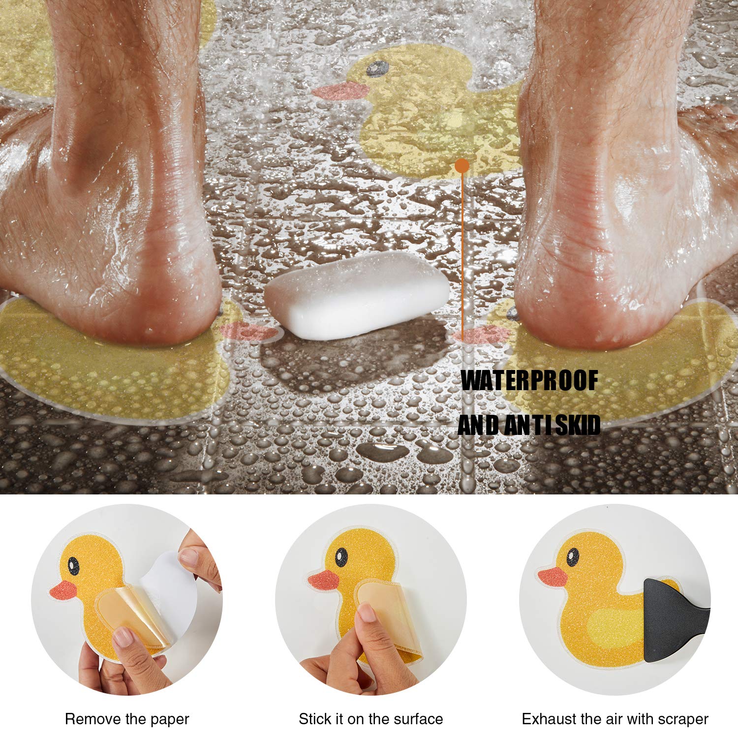 Secopad Original 20 Pcs Non Slip Bathtub Stickers, Adhesive Kids Anti Slip Decal Threads For Shower And Bath Tub With Premium Sc