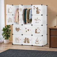 About Space Plastic Kids Wardrobe - Diy 8 Cube Almirah With Cartoon Do ...