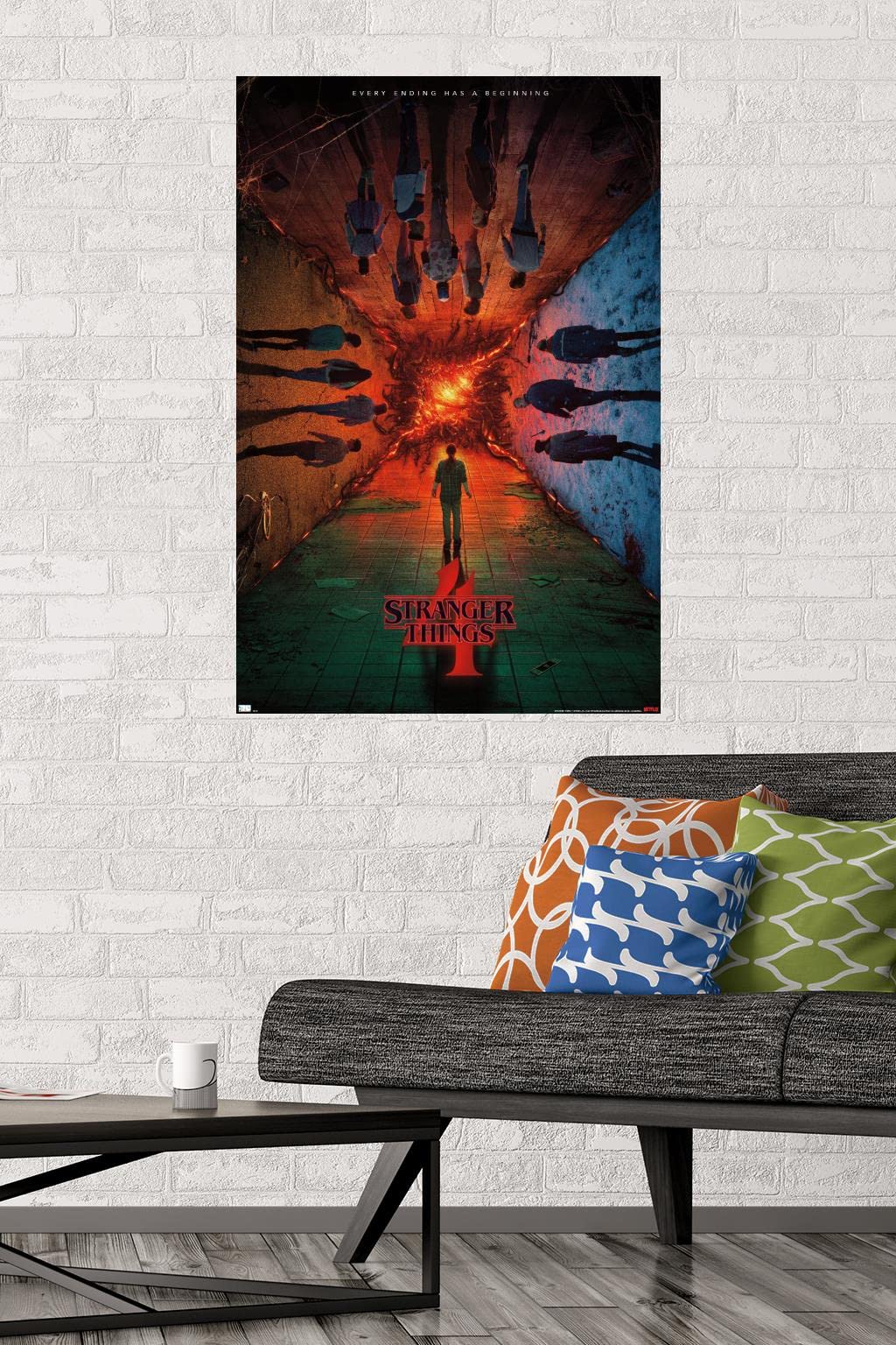 Trends International Netflix Stranger Things: Season 4 - Group Teaser One Sheet Wall Poster, 22.375'' X 34'', Unframed Version
