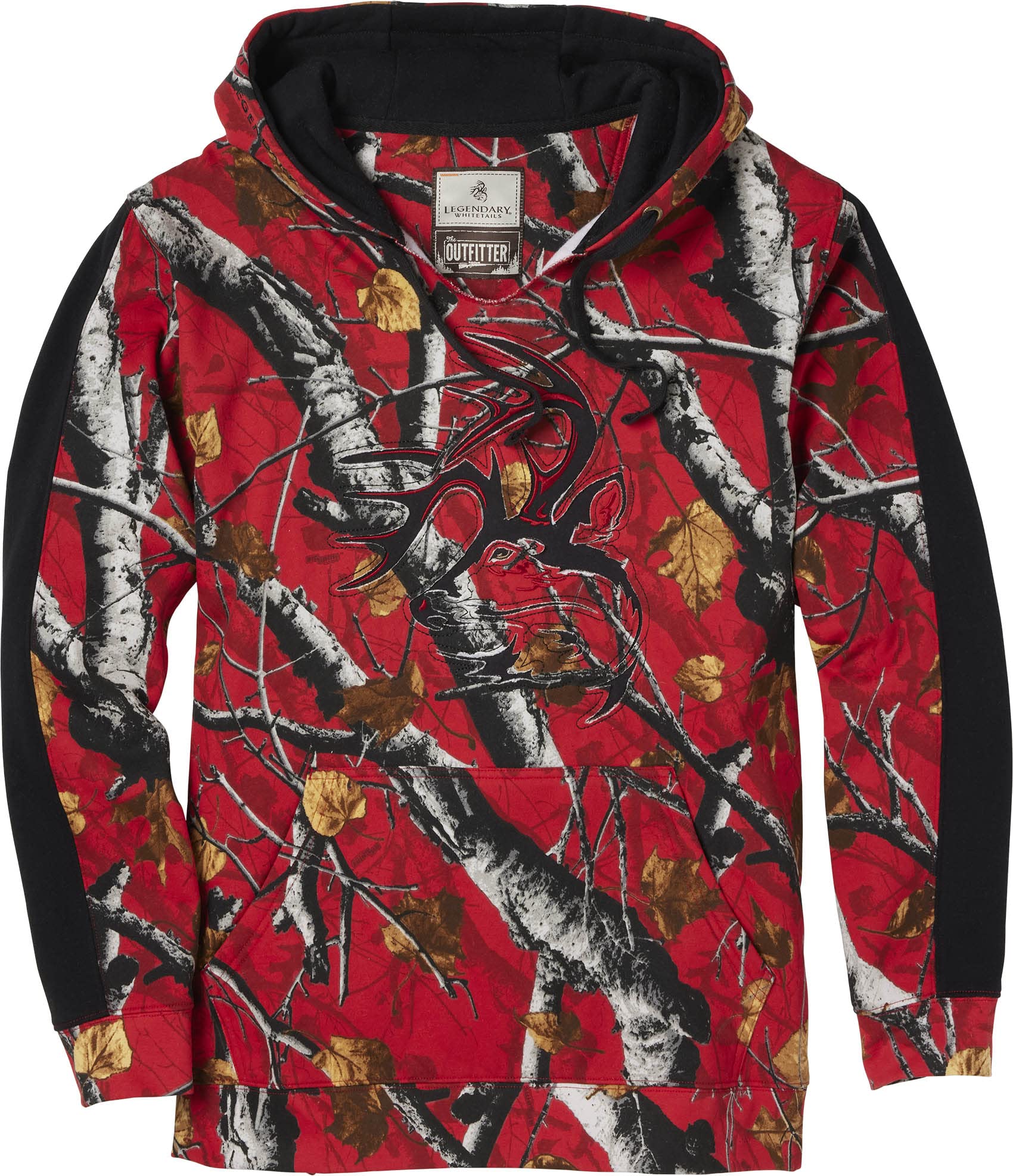 Legendary Whitetails Mens Size Camo Outfitter Hoodie, Red Big Game, X-Large Tall