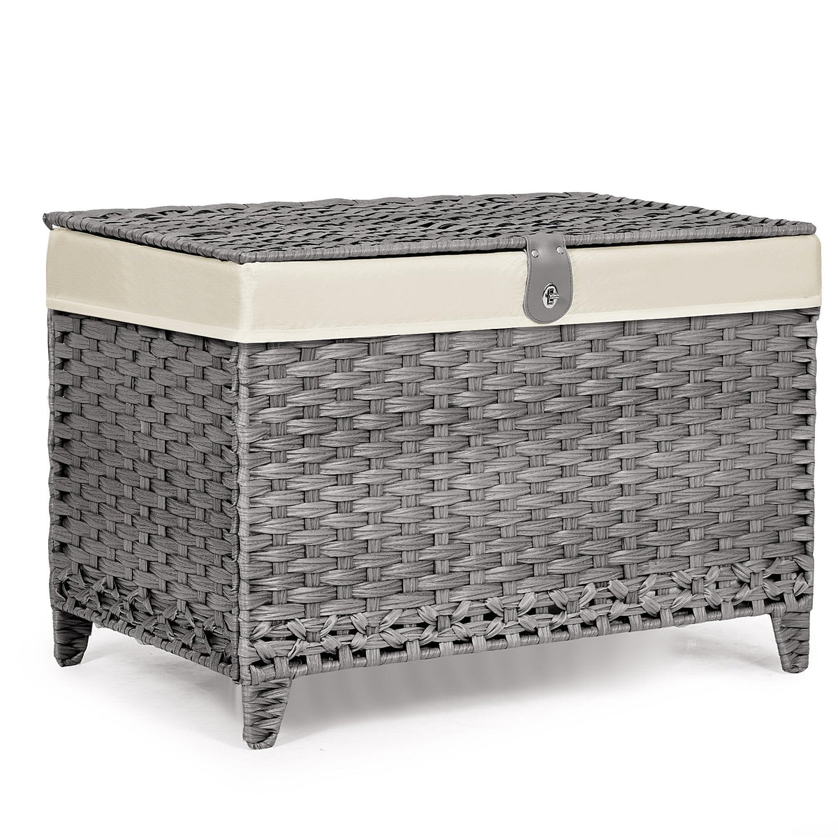 Honjourai Wicker Storage Basket With Lid,Rattan Shelf Basket With Removable Liner Bag,160L Storage Bin,Storage Trunk With Height