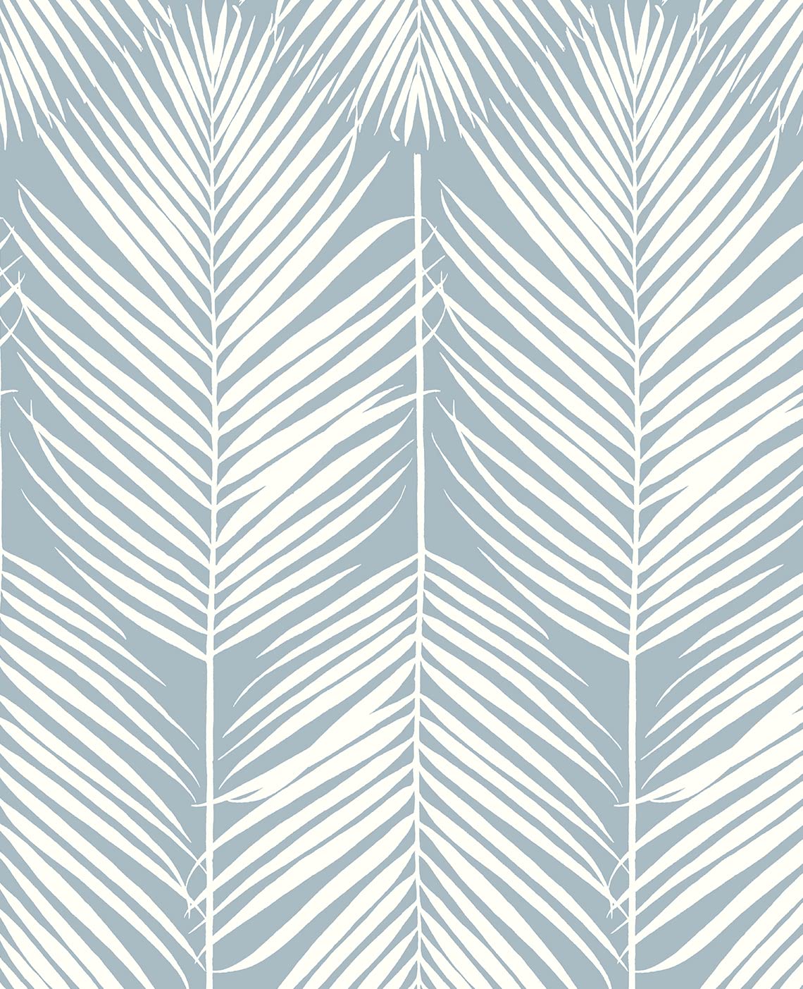 Seabrook Designs Light Blue Palm Silhouette Prepasted Paper Wallpaper Roll PR11402