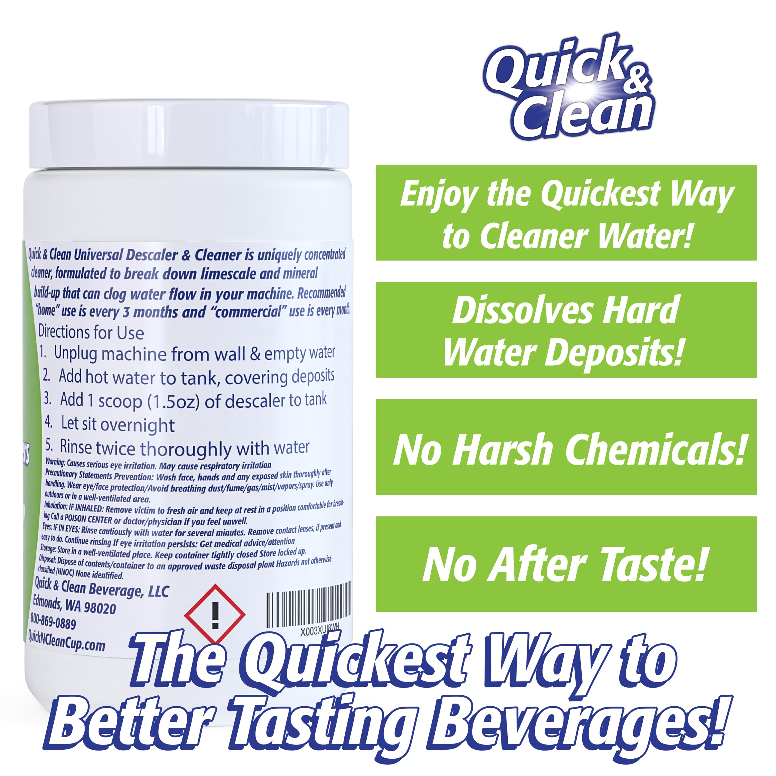 Quick & Clean Universal Descaler - 2Lbs - Made In The Usa - Granule Descaling Powder For Distilling Machines & More - Removes Mi