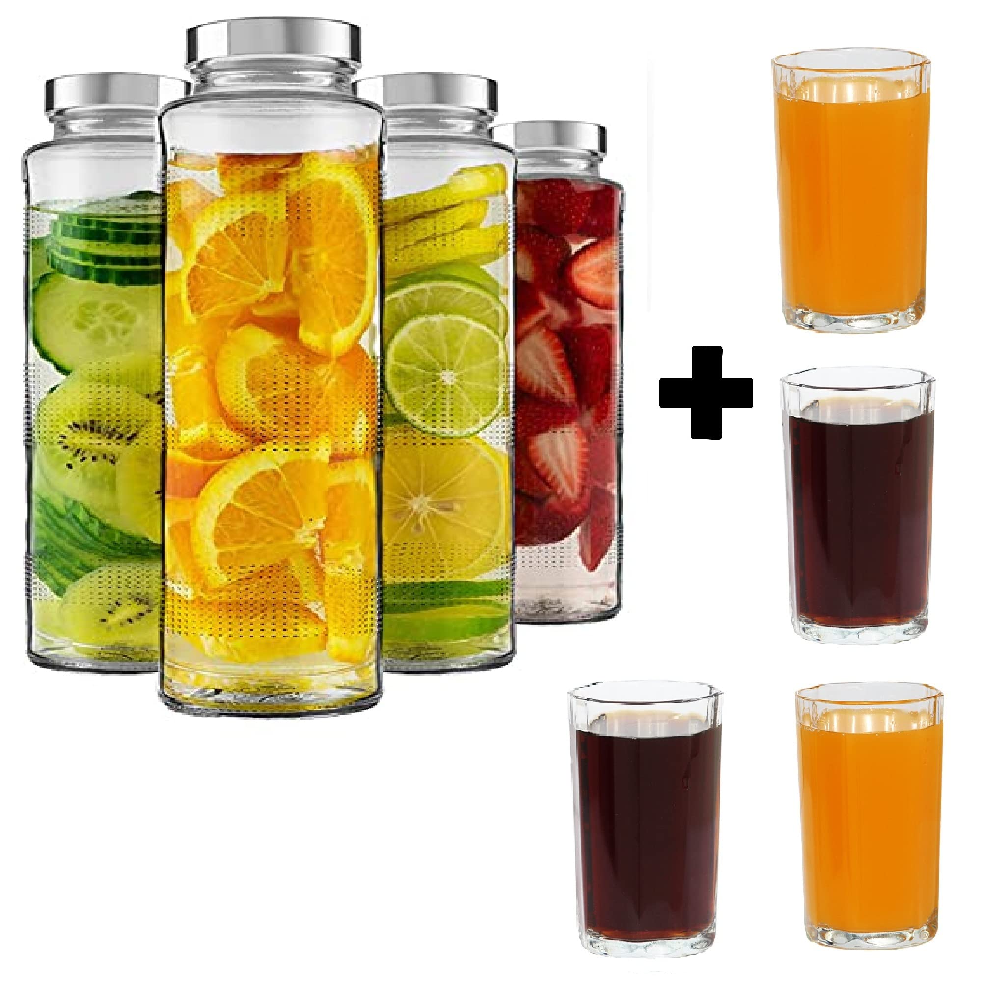 Vency EcoFriendly, LeakProof 750ml Glass Water Bottle for Fridge and Tumbler Set  A Stylish Solution for Your Kitchen (Bottle